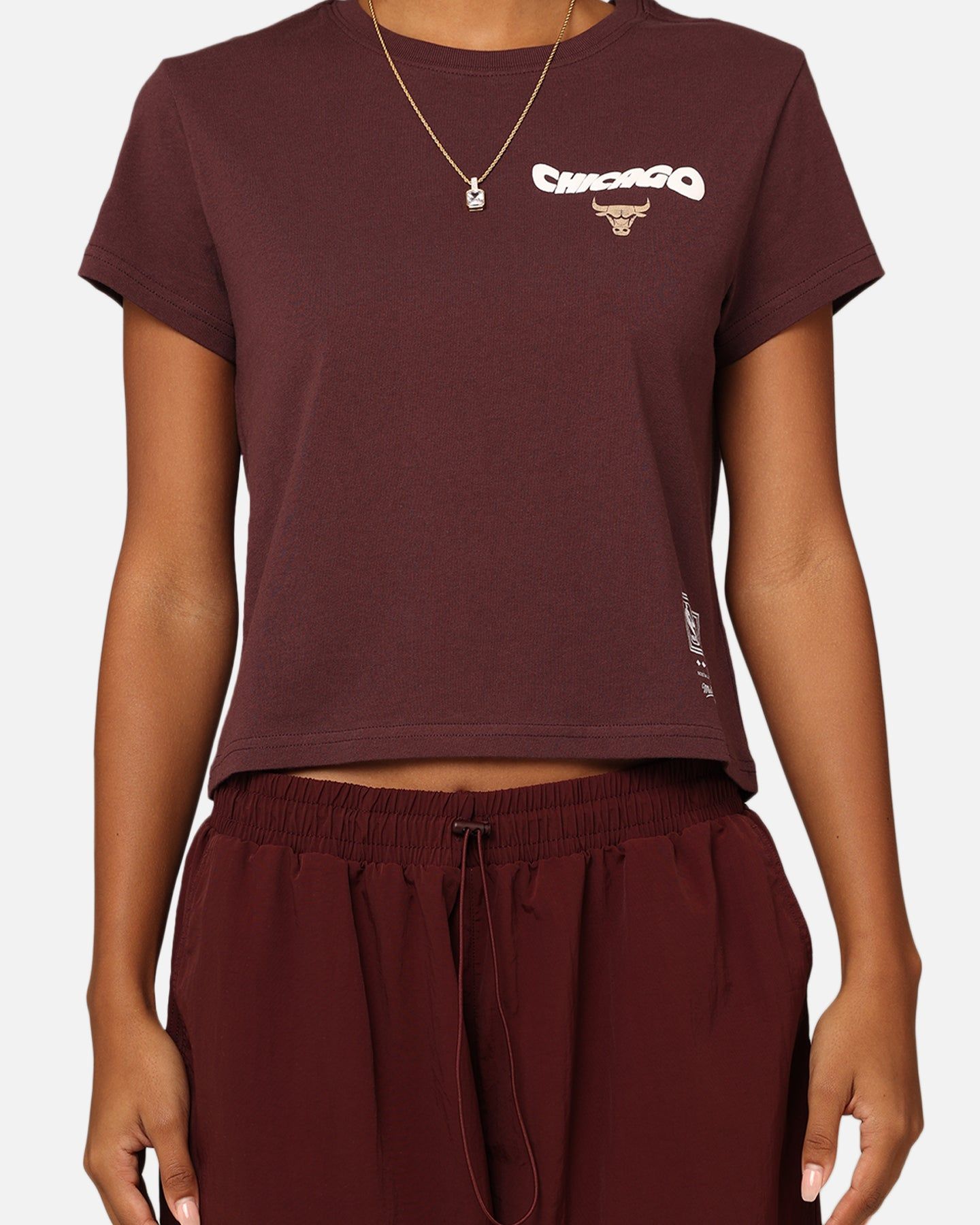 Mitchell & Ness Women's Chicago Bulls Wavey Text Shrunken Baby T-Shirt Fudge sold by Culture Kings product image thumbnail 4