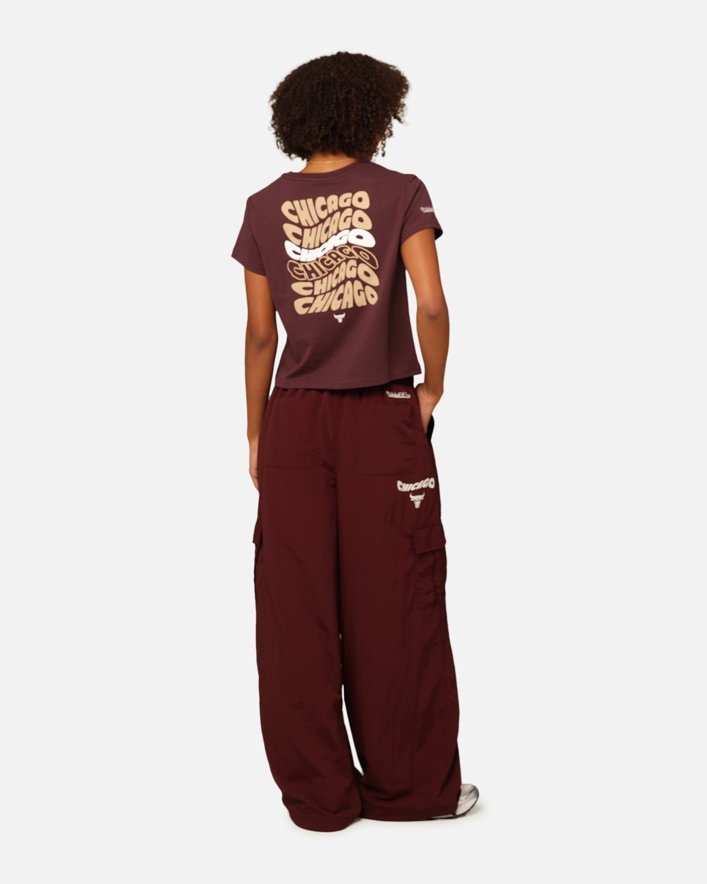 Mitchell & Ness Women's Chicago Bulls Wavey Text Shrunken Baby T-Shirt Fudge sold by Culture Kings product image thumbnail 3