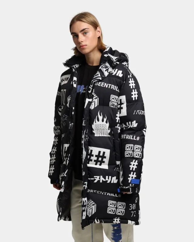 BEENTRILL Logo All Over Puffer Jacket Black sold by Culture Kings