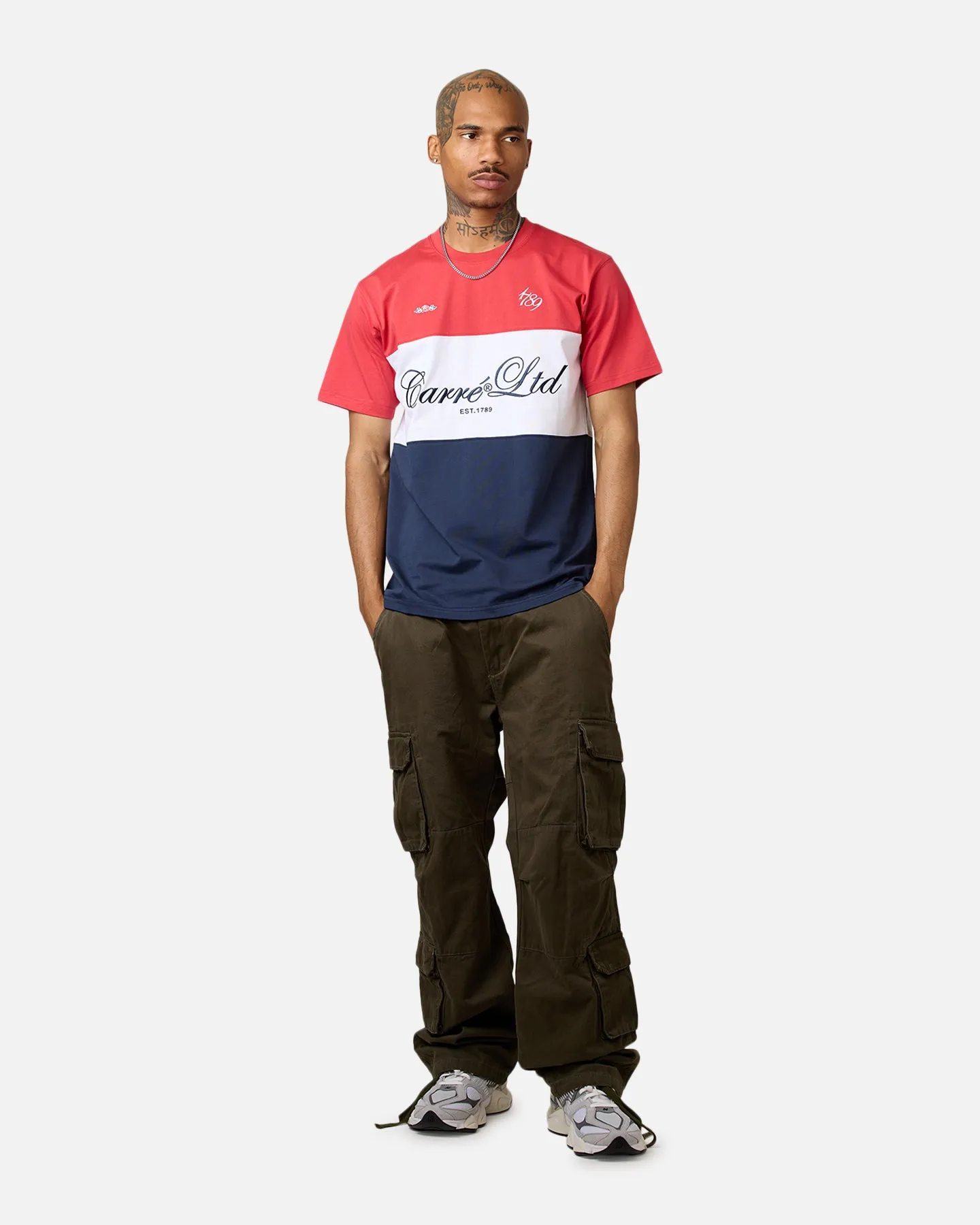 Carre Established Panel T-Shirt Red/Navy/White sold by Culture Kings product image thumbnail 3