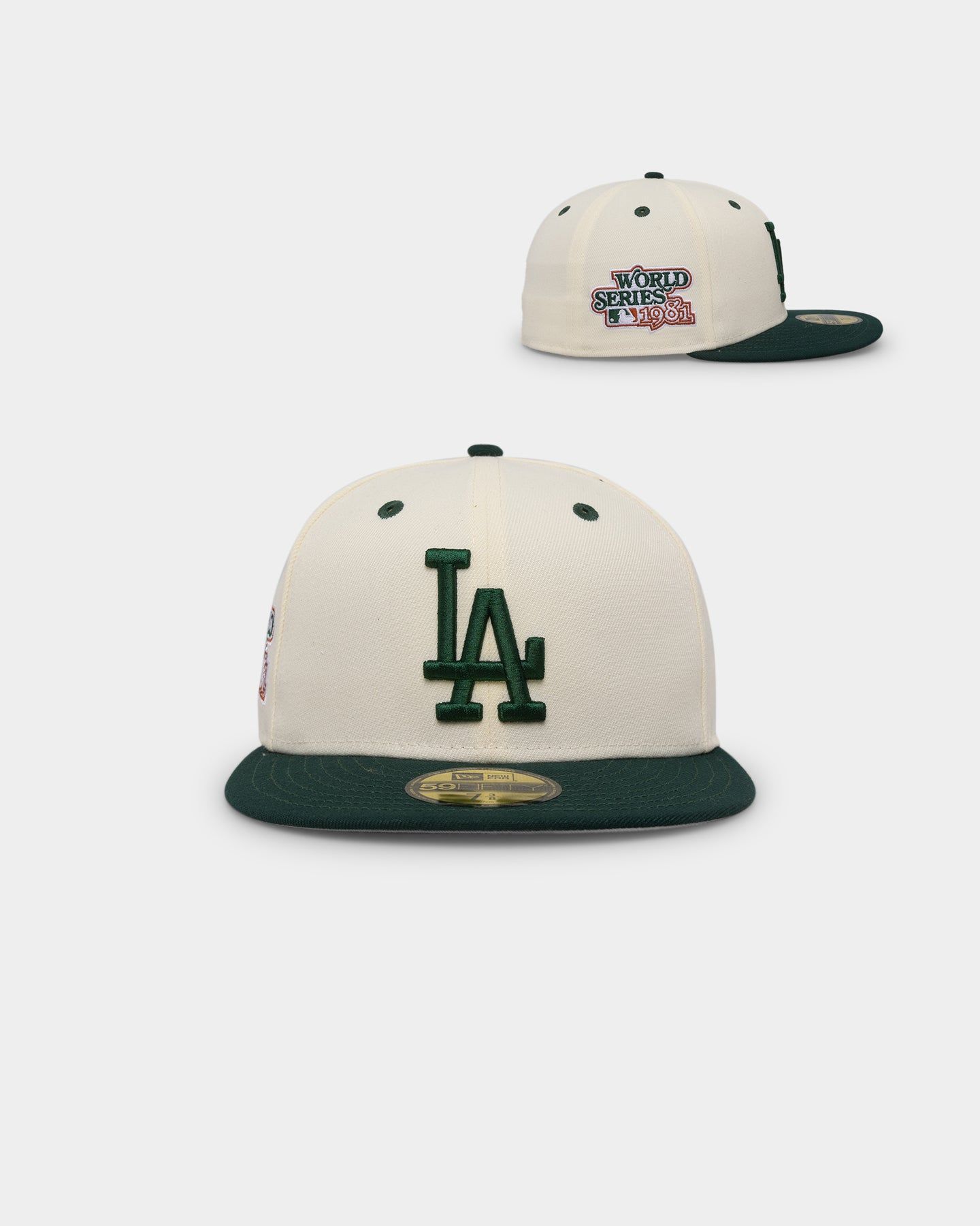 New Era Los Angeles Dodgers 'Rusty Chrome Green' 59FIFTY Fitted White sold by Culture Kings