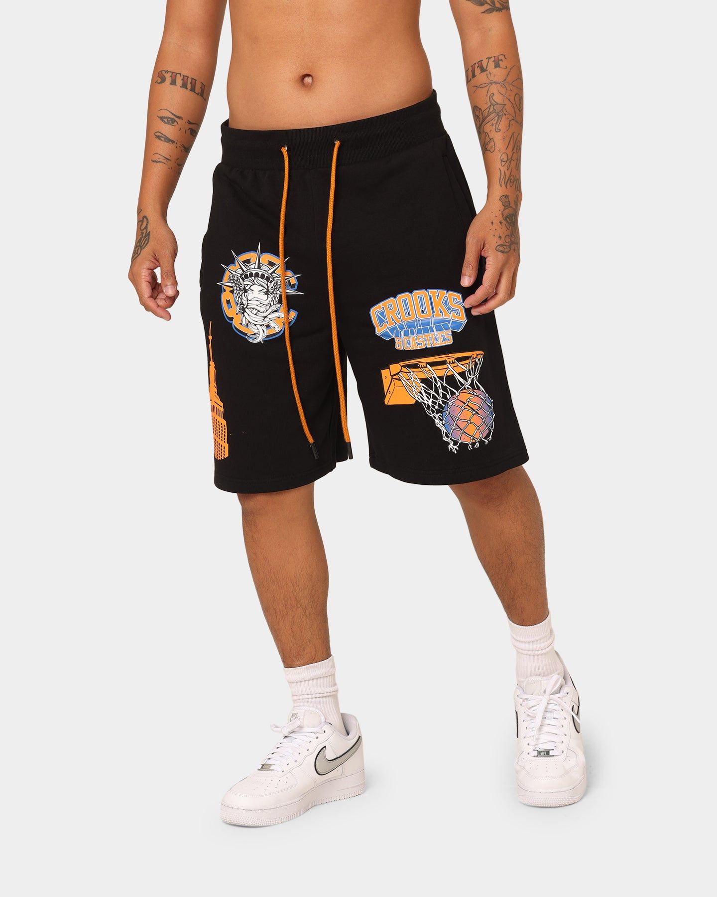 Crooks & Castles NY Shorts Black sold by Culture Kings