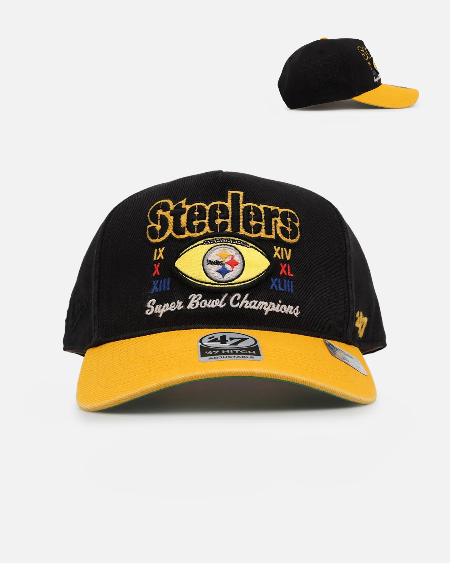 47 Brand Pittsburgh Steelers 'NFL Trophy Case' Premium Hitch Snapback Black/Yellow sold by Culture Kings
