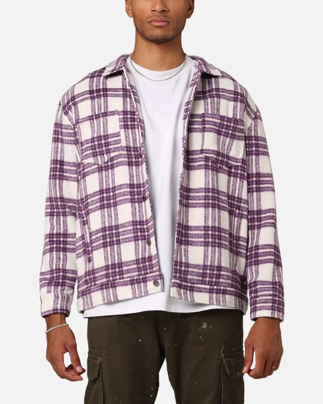 XXIII Darby Plaid Shacket Purple/White sold by Culture Kings