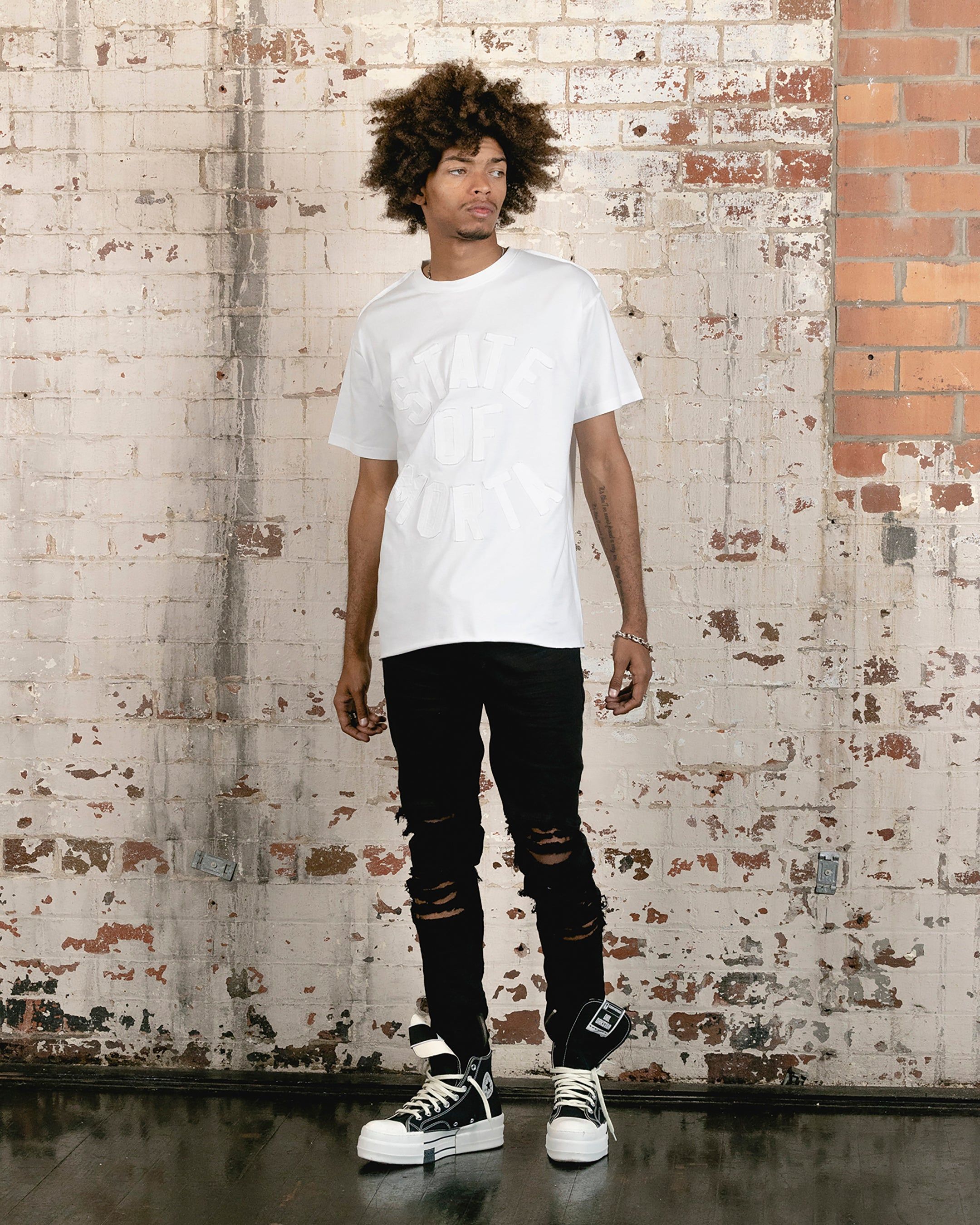 Saint Morta State Of Morta Appliqué T-Shirt White sold by Culture Kings product image thumbnail 2
