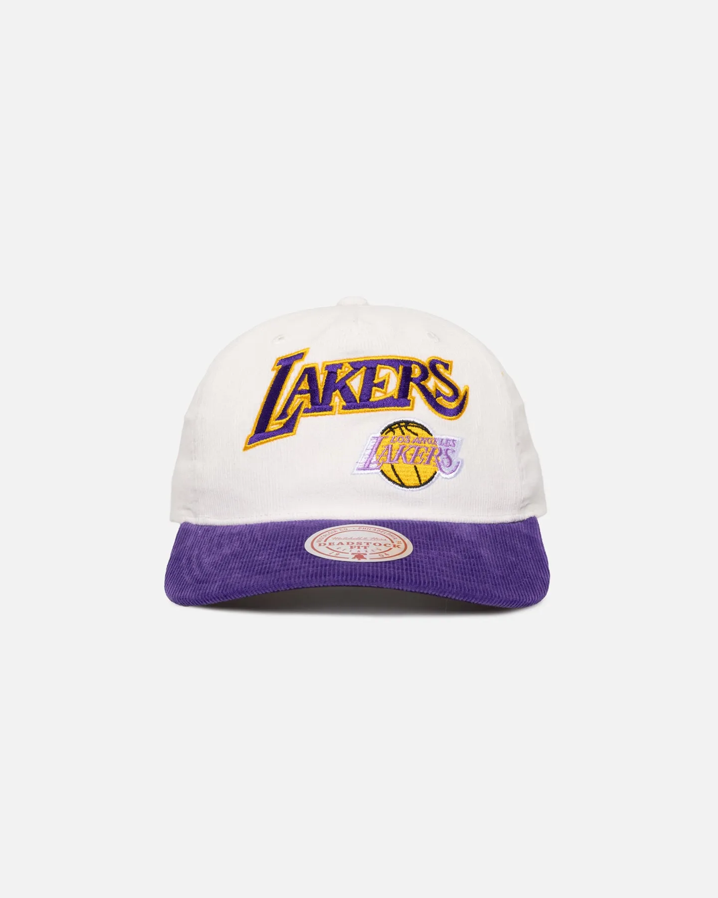 Mitchell & Ness Los Angeles Lakers History Origin Snapback White/Purple sold by Culture Kings