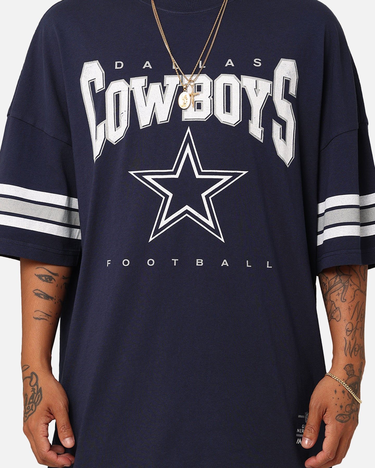 Majestic Athletic Dallas Cowboys Vintage Sport Striped Sleeve T-Shirt Navy sold by Culture Kings product image thumbnail 3