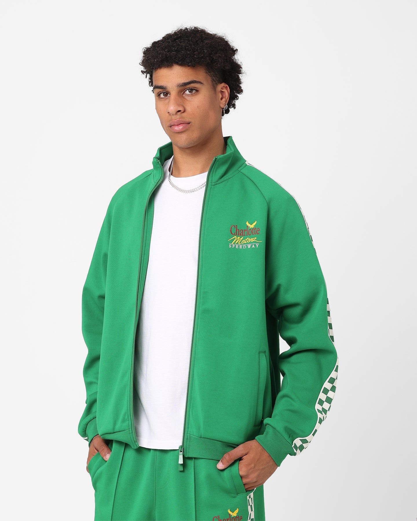 The New Establishment X Nascar Classics Racing Team Warm Up Jacket Racer Green sold by Culture Kings