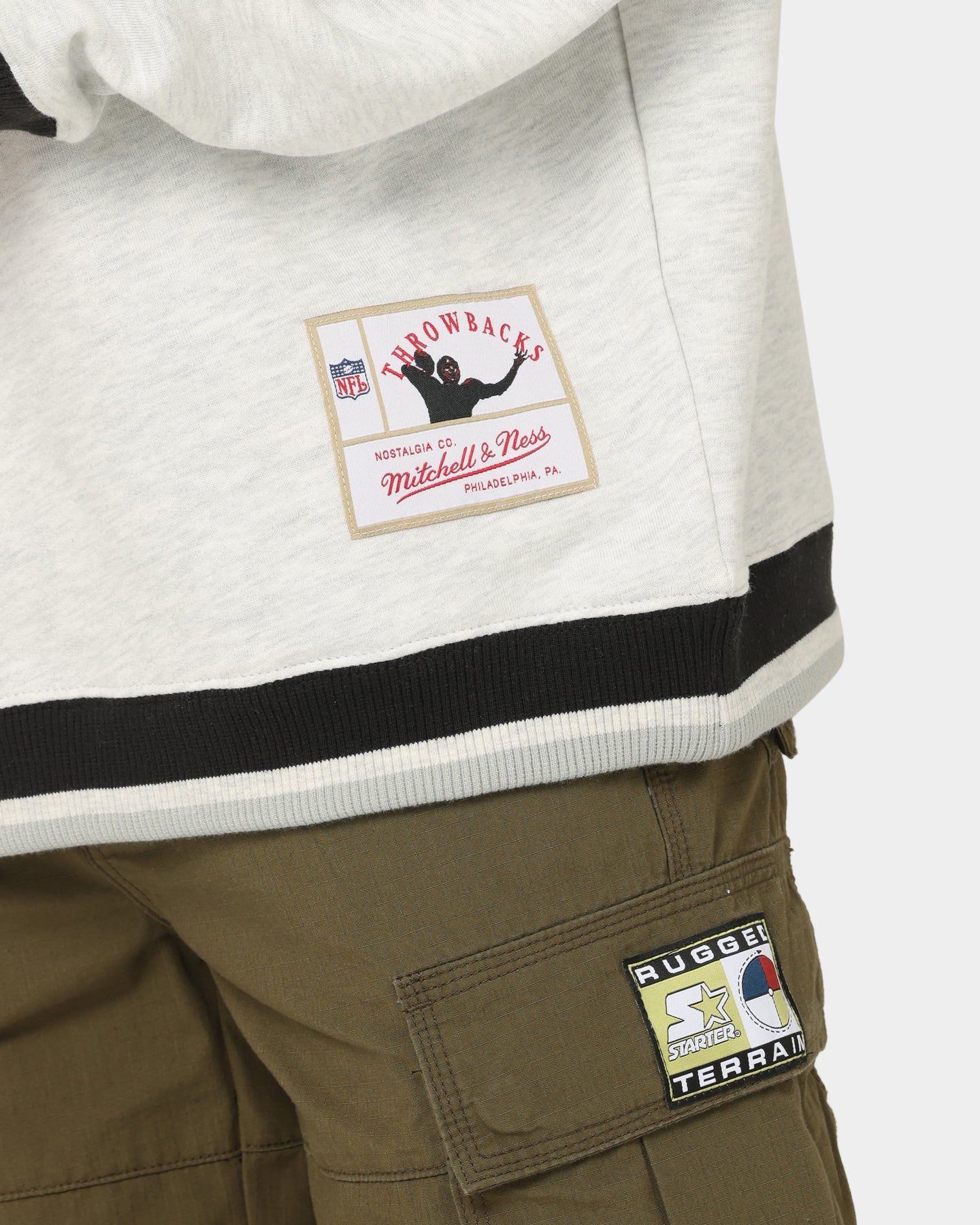 Mitchell & Ness Las Vegas Raiders Satin Infill Crewneck White Marle sold by Culture Kings product image thumbnail 7