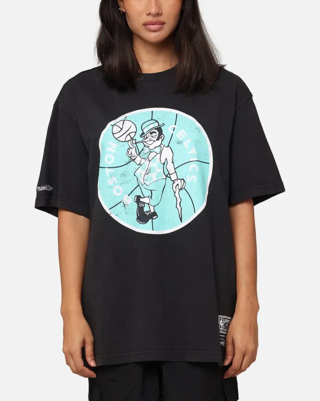Mitchell & Ness Boston Celtics Ice Blue Logo T-Shirt Faded Black sold by Culture Kings