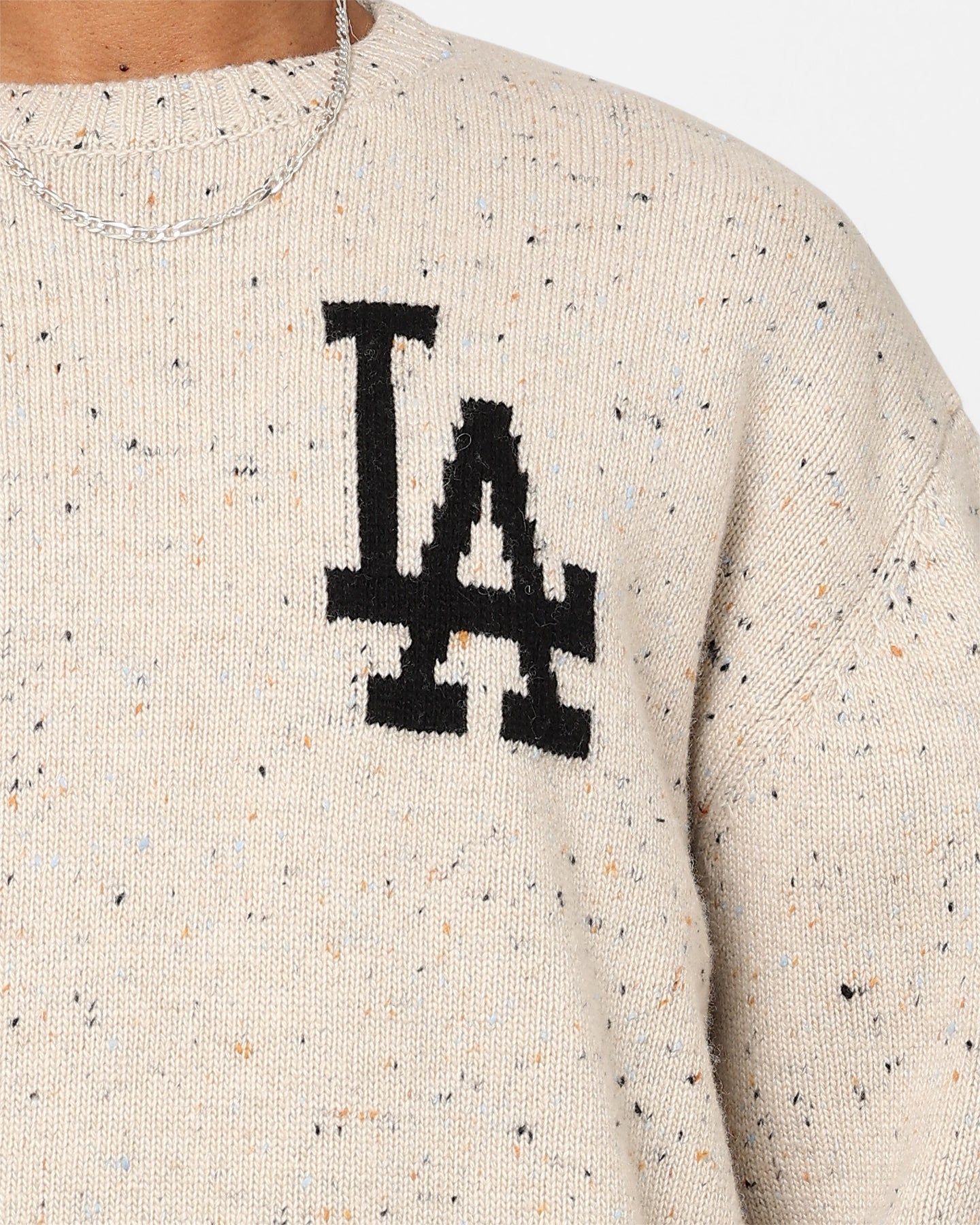 New Era Los Angeles Dodgers Oversized Knit Sweater Stone sold by Culture Kings product image thumbnail 3