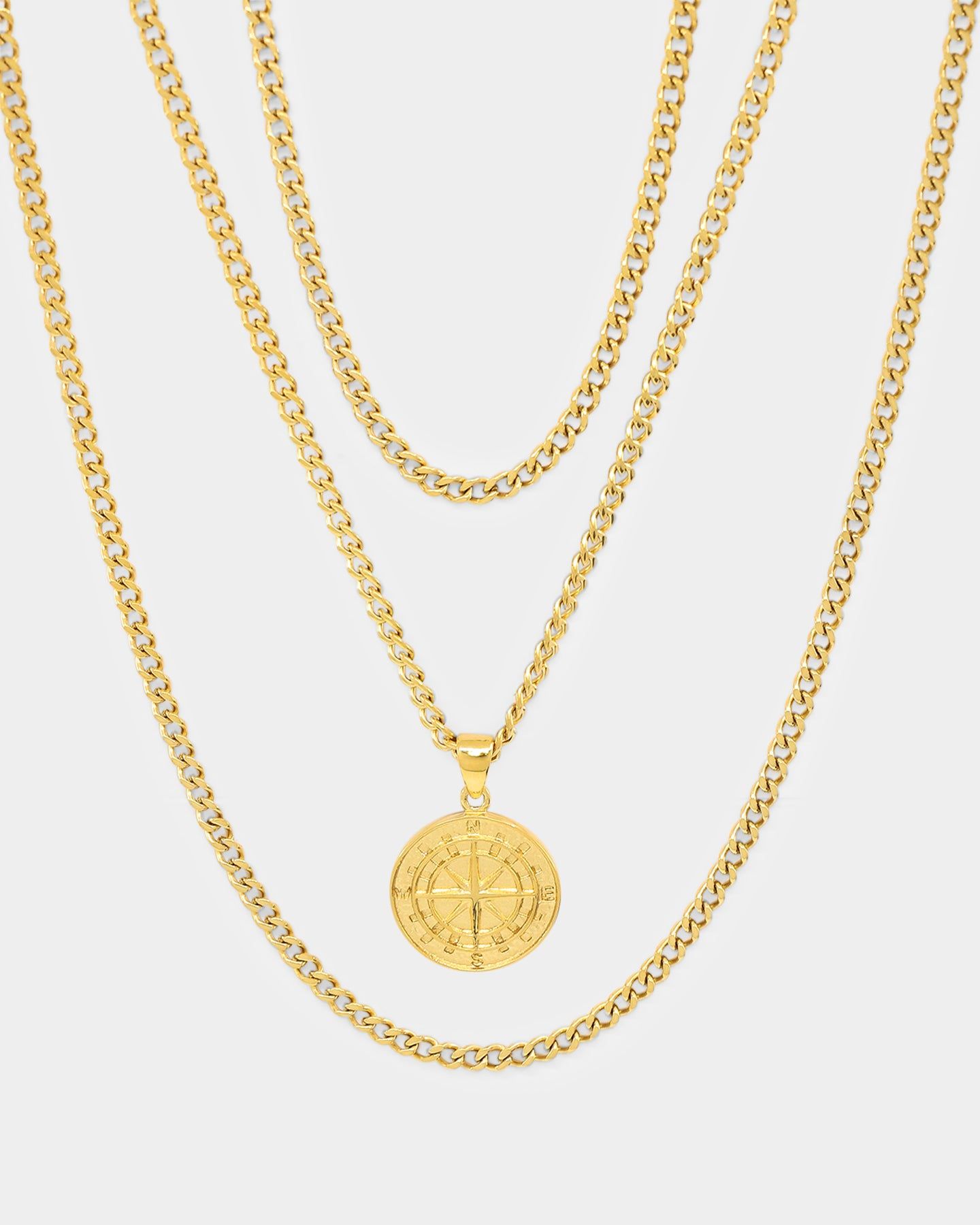 NXS Compass Necklace Set Gold sold by Culture Kings product image thumbnail 2