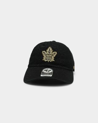 47 Brand Toronto Maple Leafs Clean Up Strapback Black/Gold sold by Culture Kings