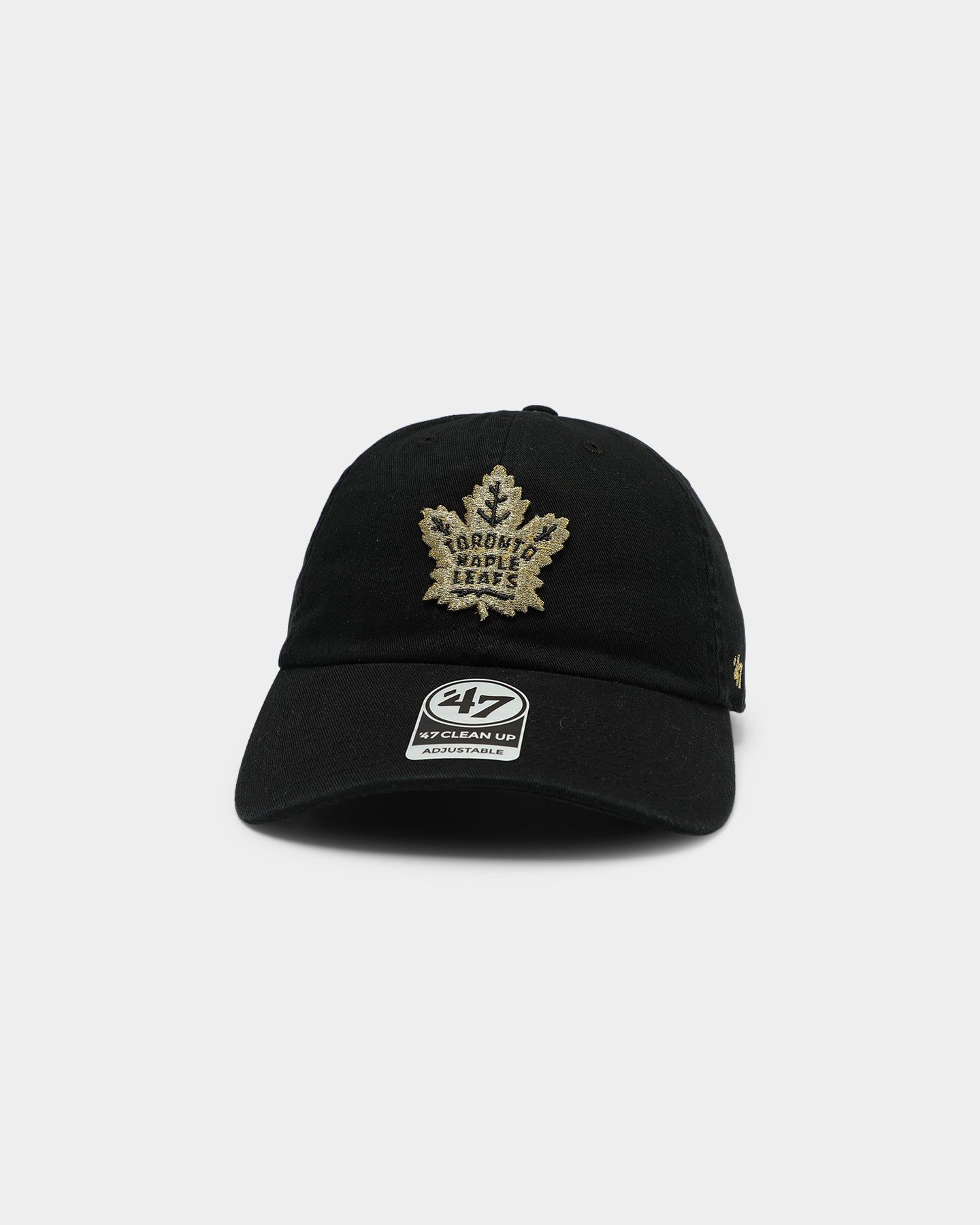 47 Brand Toronto Maple Leafs Clean Up Strapback Black/Gold sold by Culture Kings