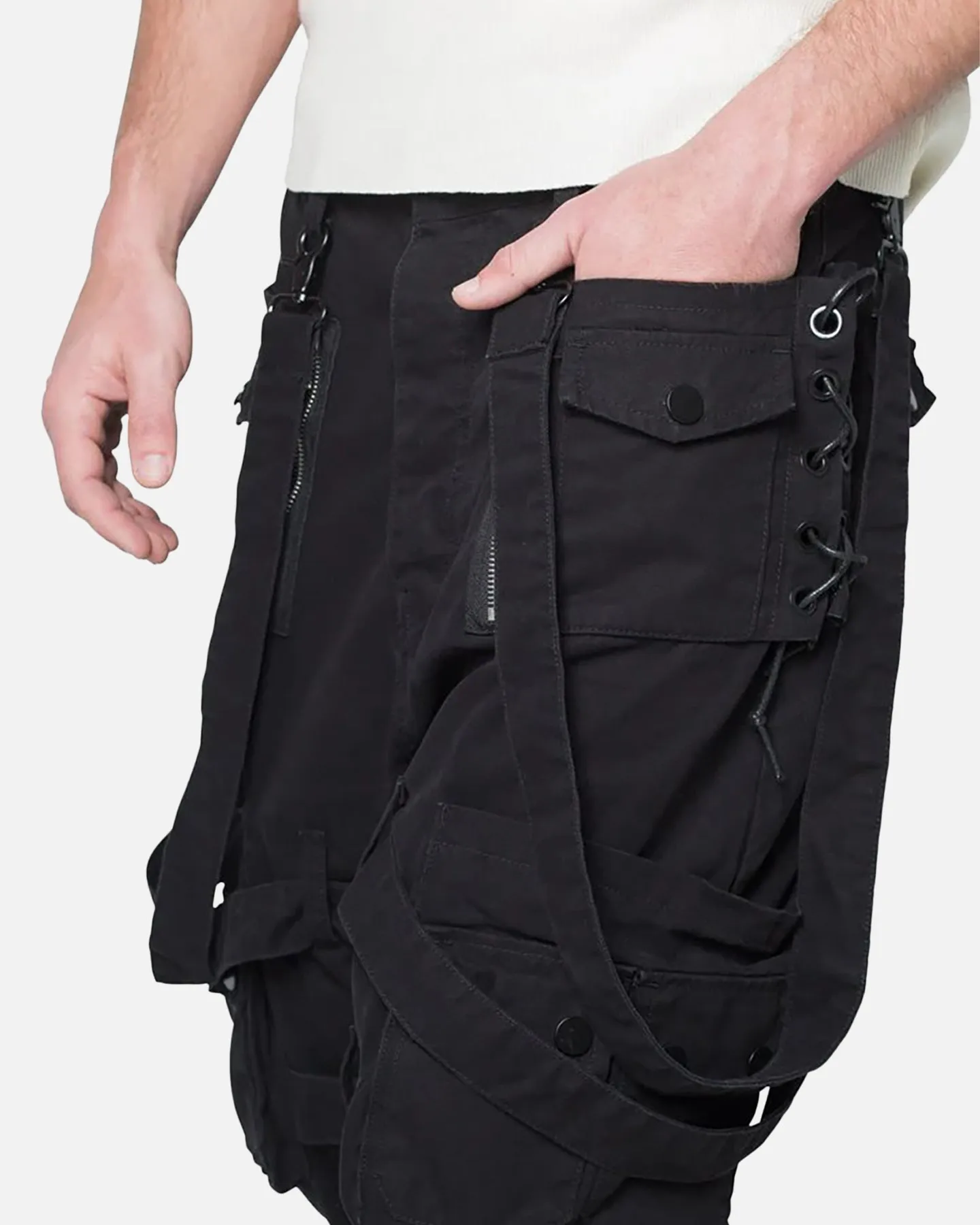 MNML Laced Up Ready Cargo Pants Black sold by Culture Kings product image thumbnail 5
