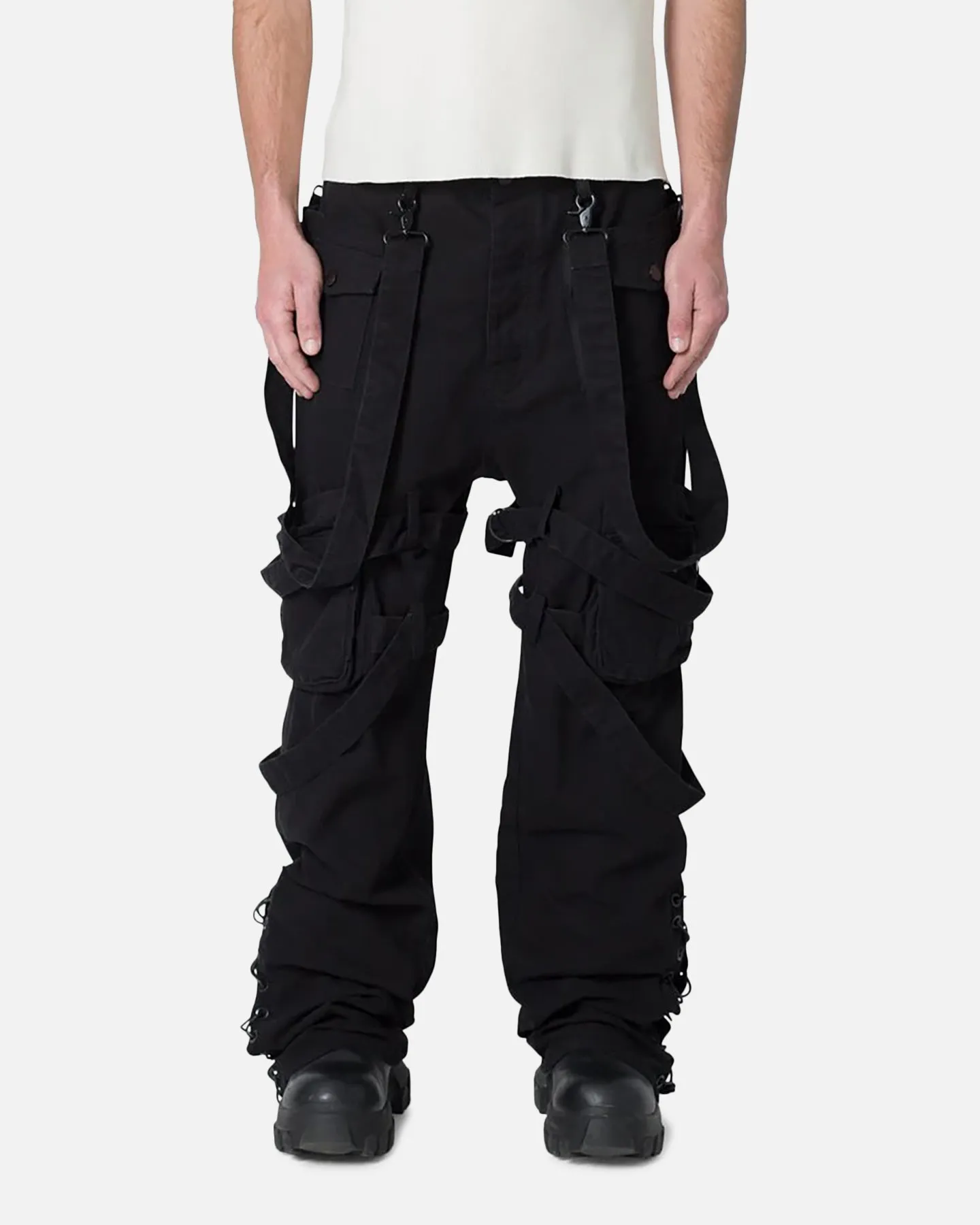 MNML Laced Up Ready Cargo Pants Black sold by Culture Kings