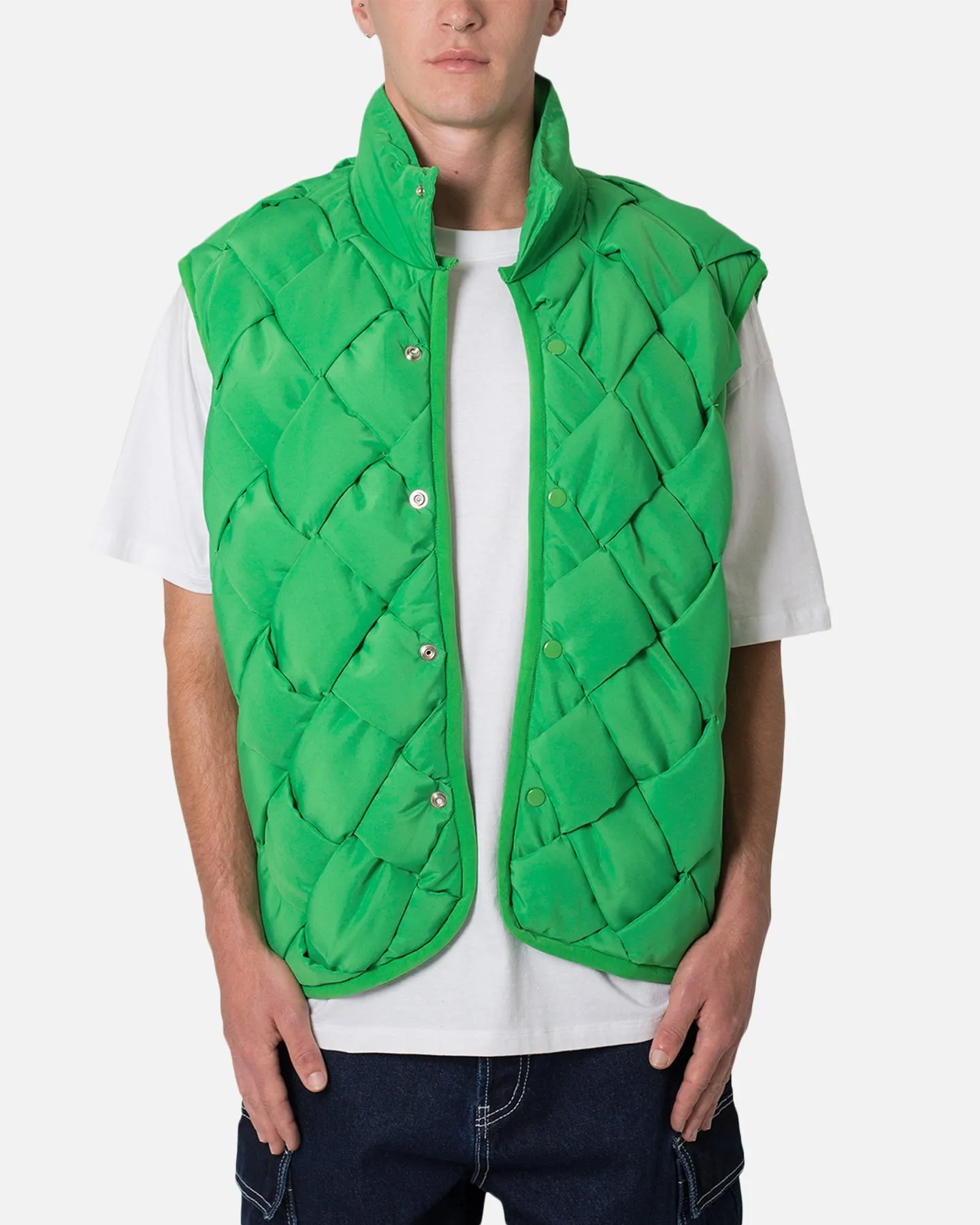 MNML Woven Puffer Vest Green sold by Culture Kings