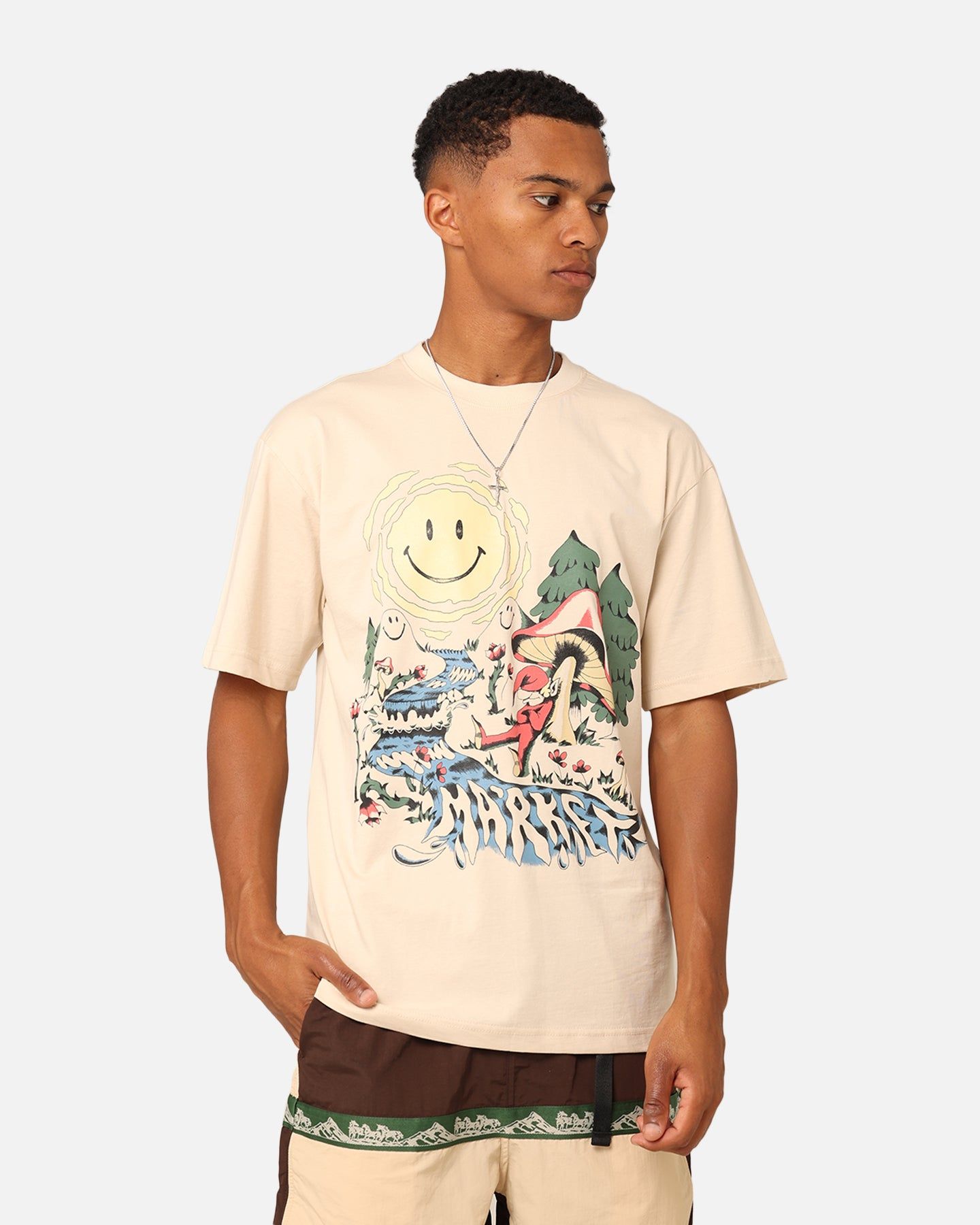 Market Smiley Quiet Time T-Shirt Ecru sold by Culture Kings