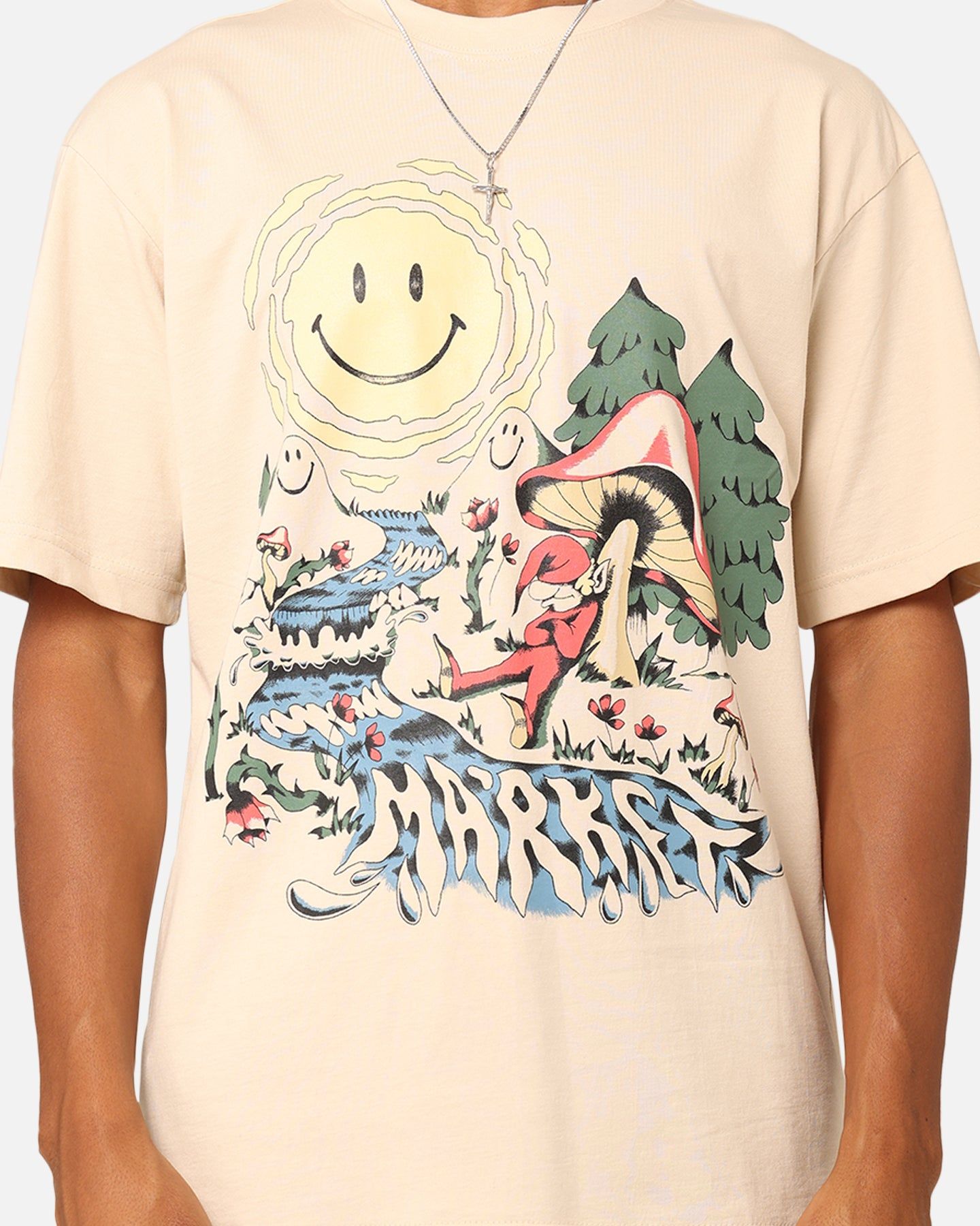 Market Smiley Quiet Time T-Shirt Ecru sold by Culture Kings product image thumbnail 3