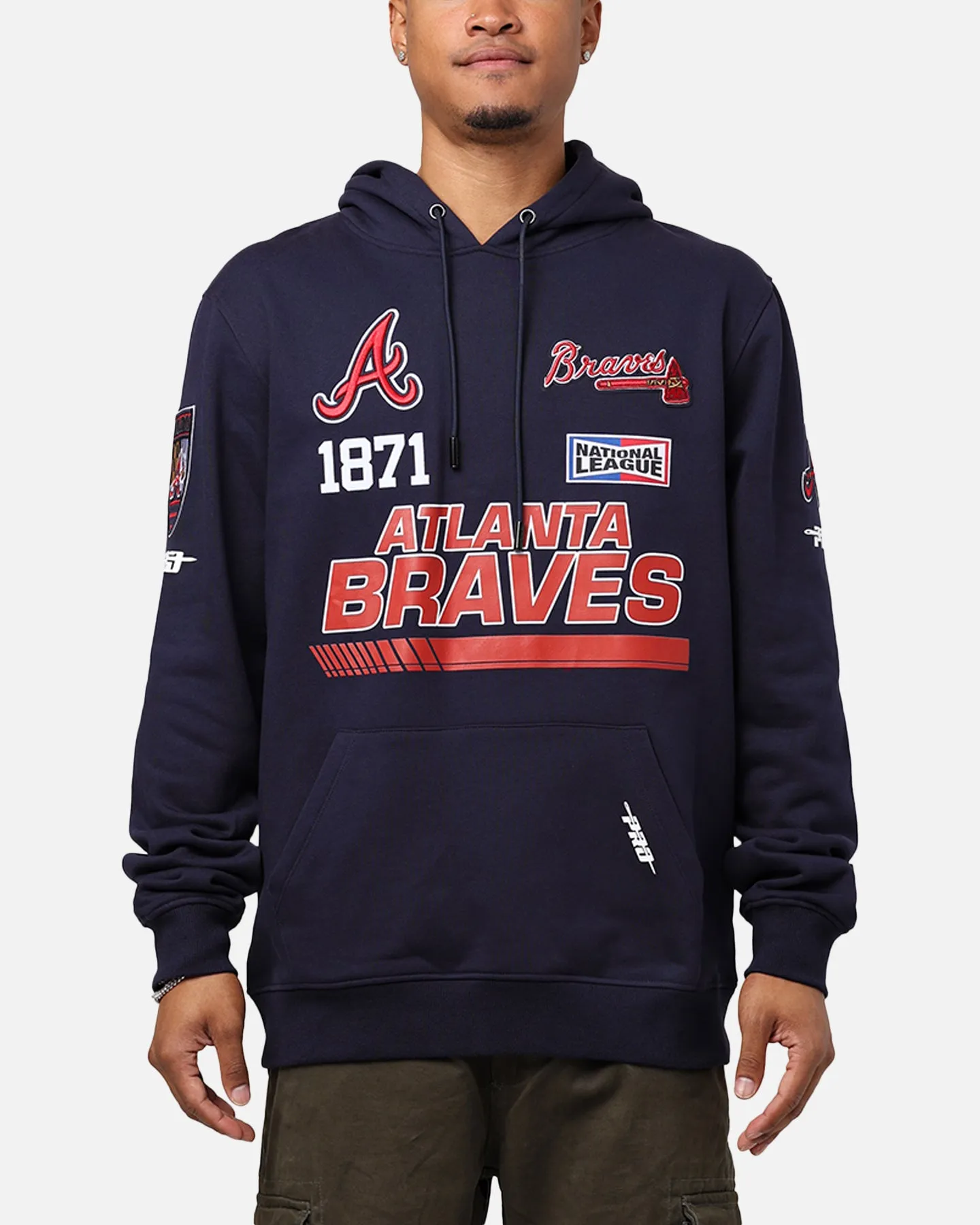 Pro Standard Atlanta Braves Fast Lane Hoodie Midnight Navy sold by Culture Kings
