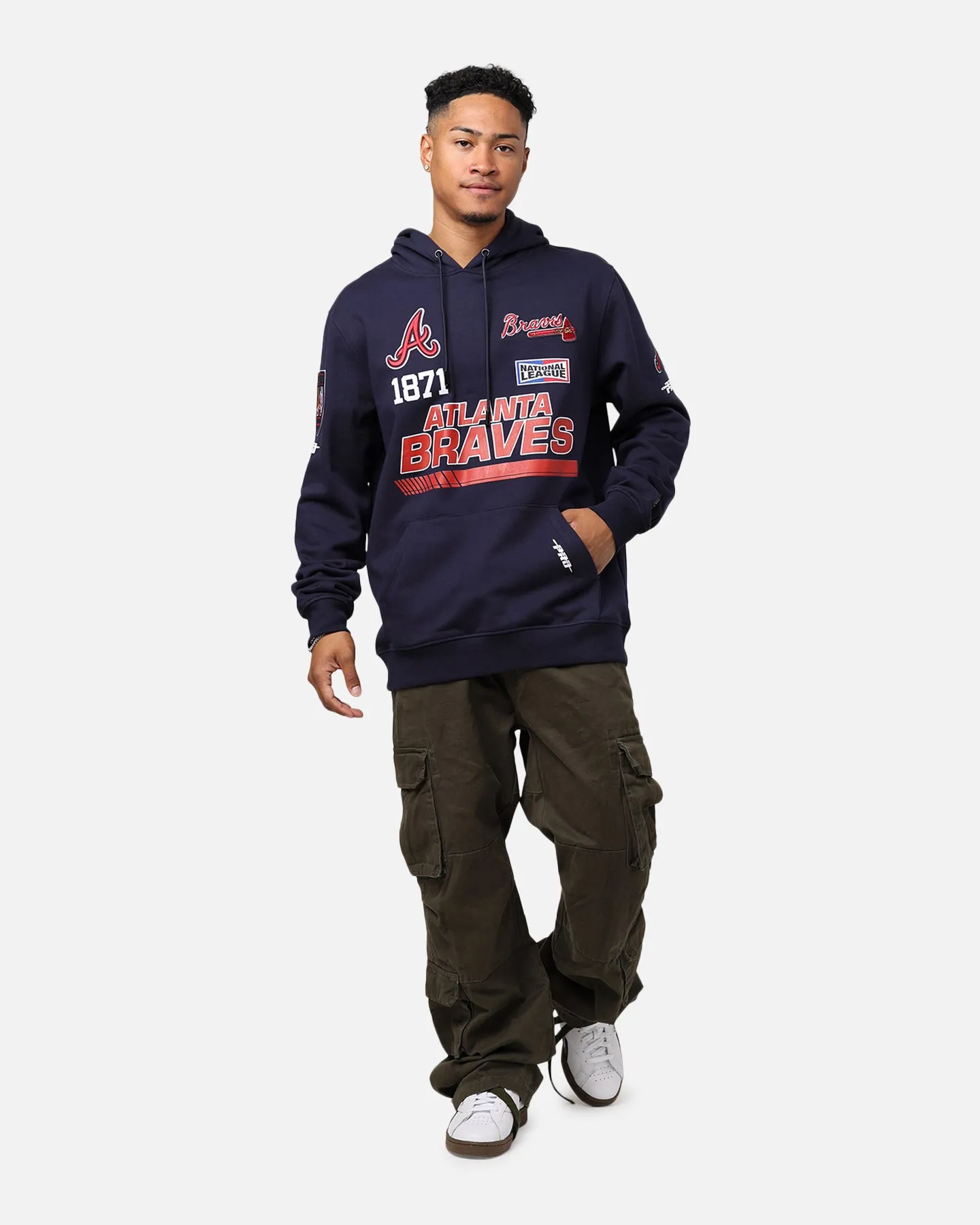 Pro Standard Atlanta Braves Fast Lane Hoodie Midnight Navy sold by Culture Kings product image thumbnail 3