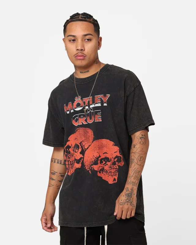 Motley Crue Red Skulls T-Shirt Black Wash sold by Culture Kings