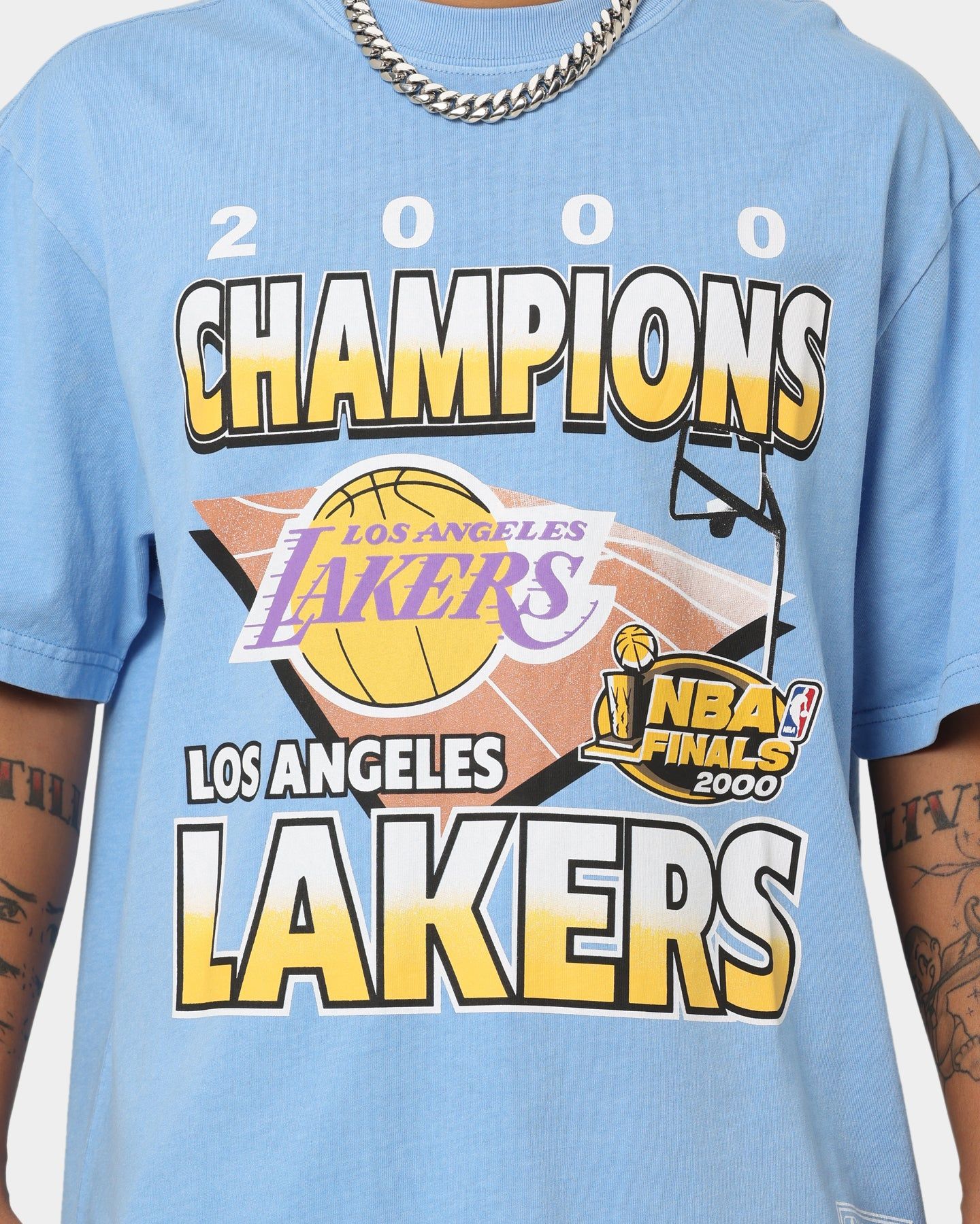 Mitchell & Ness Los Angeles Lakers On Court T-Shirt Blue sold by Culture Kings product image thumbnail 3