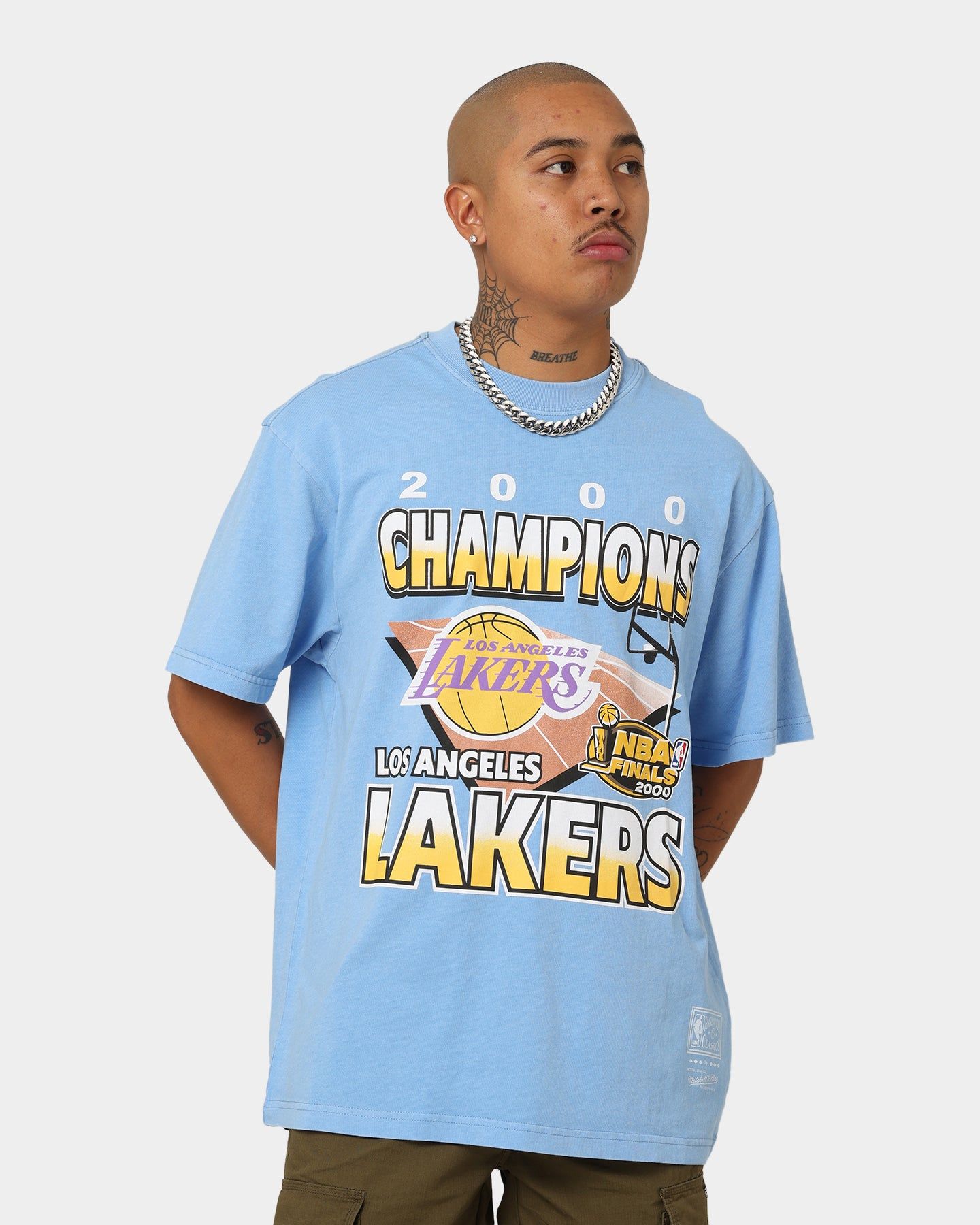 Mitchell & Ness Los Angeles Lakers On Court T-Shirt Blue sold by Culture Kings