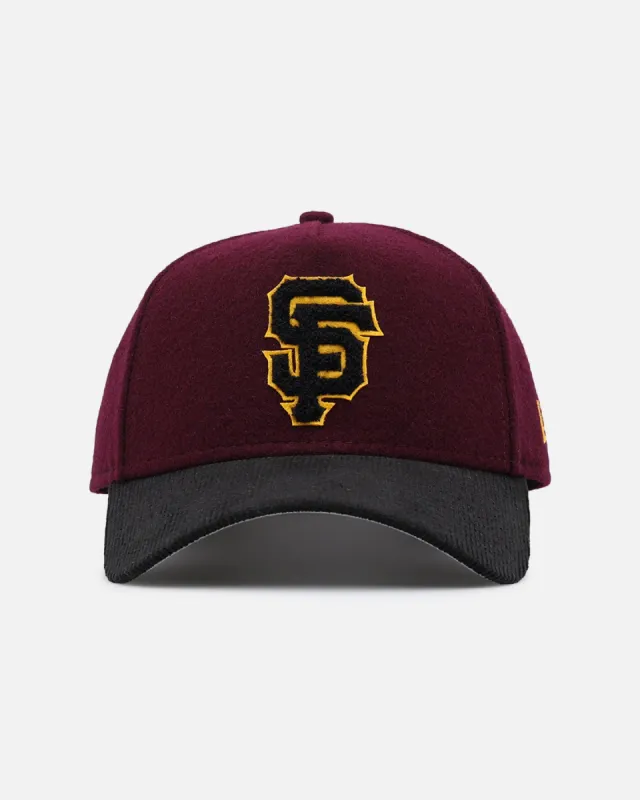 New Era San Francisco Giants 'Large Chenille' 9FORTY A-Frame Snapback Maroon sold by Culture Kings