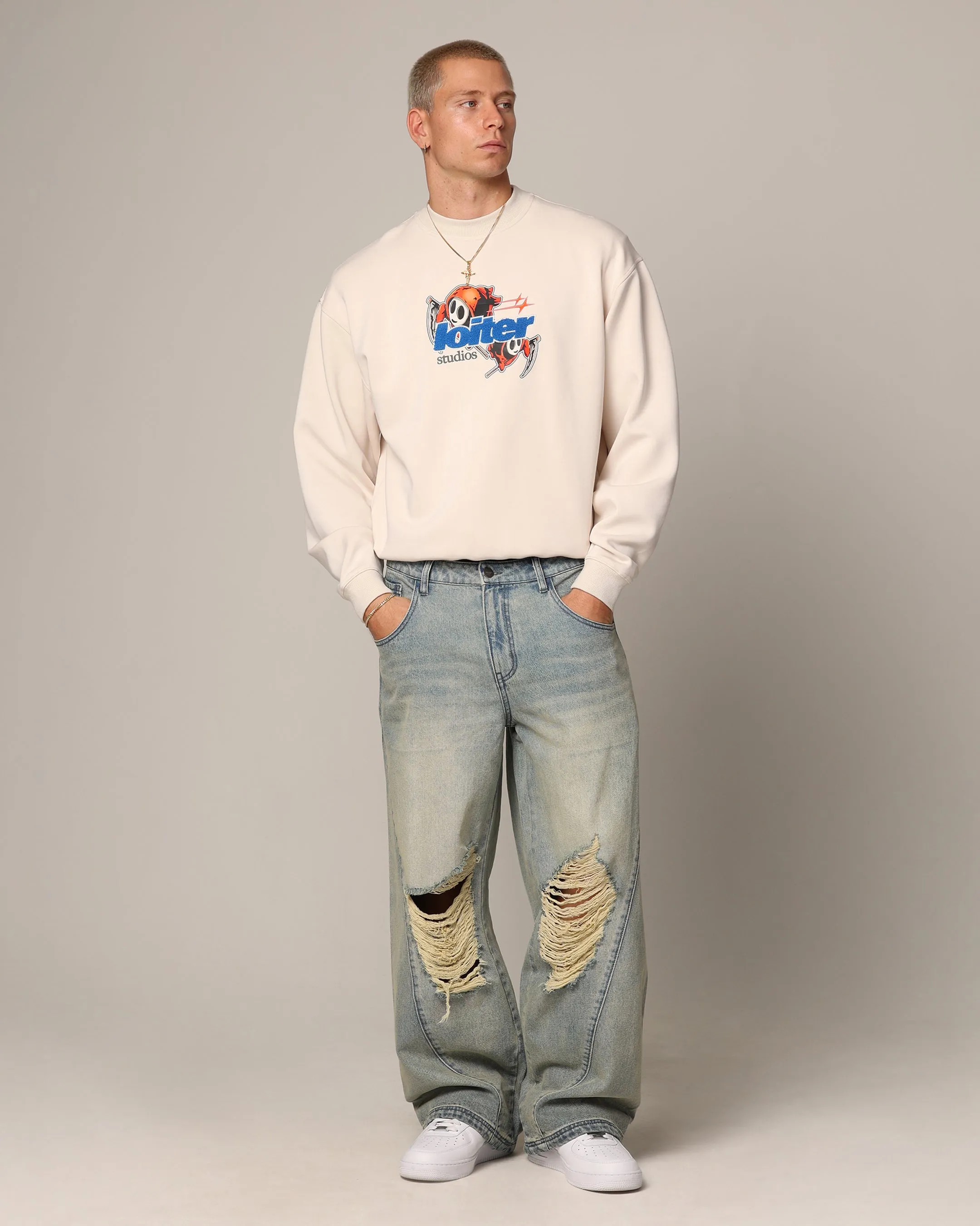 Loiter Elevate Crewneck Off White sold by Culture Kings product image thumbnail 4