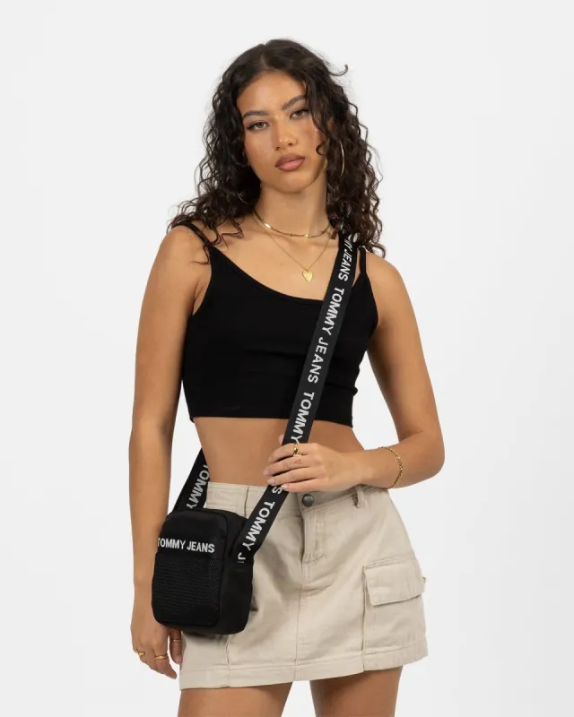 Tommy Jeans Essential Square Reporter Black sold by Culture Kings