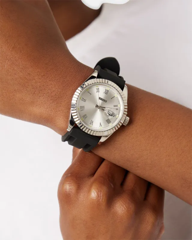 Saint Morta Felix Silica Watch Silver/Black sold by Culture Kings