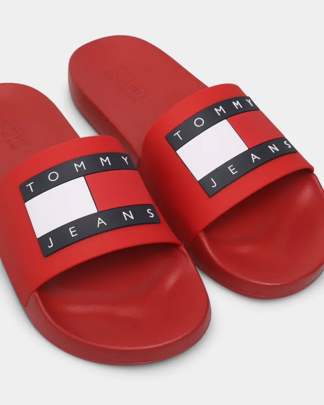 Tommy Jeans Flag Pool Slides Deep Crimson sold by Culture Kings