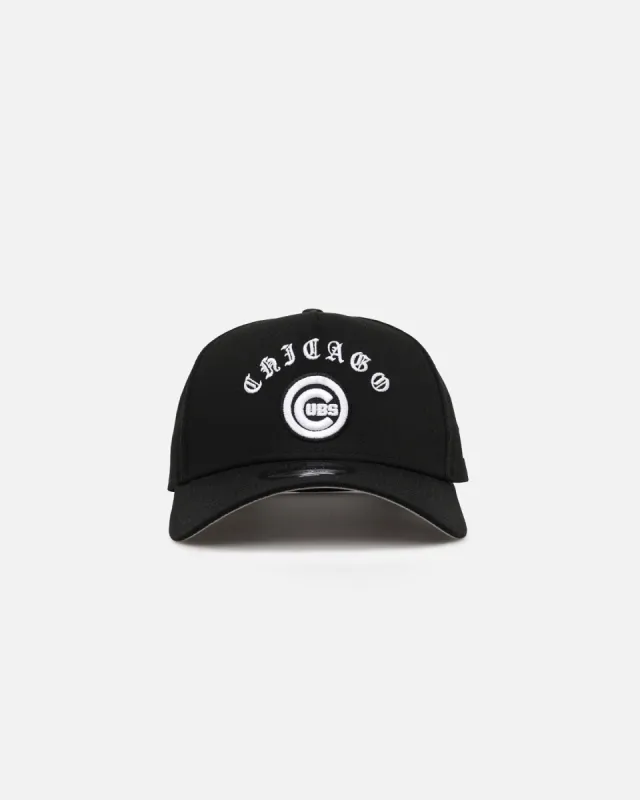 New Era Chicago Cubs 'Gothic Arch' 9FORTY A-Frame Snapback Black/White sold by Culture Kings