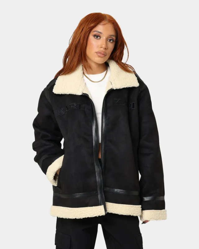 Karl Kani Retro Faux Shearling Jacket Black sold by Culture Kings