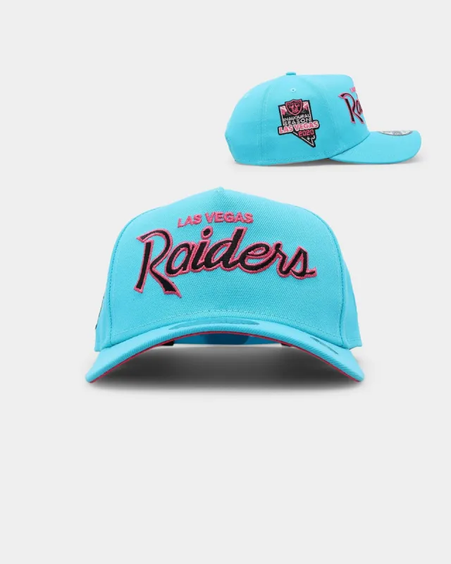 New Era Las Vegas Raiders 'Neon Vice' Script 9FORTY A-Frame Snapback Neon Blue sold by Culture Kings
