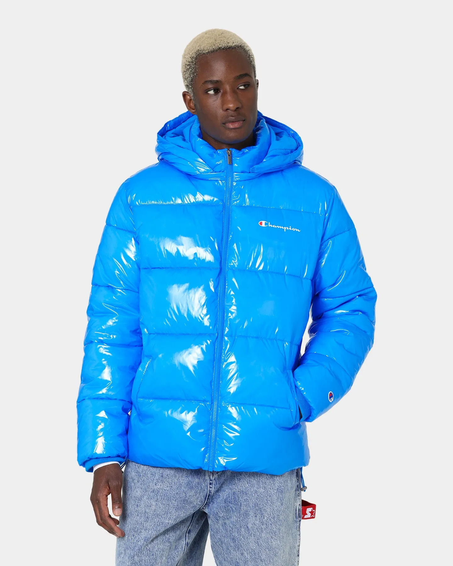 Champion High Shine Puffer Jacket Royal Blue sold by Culture Kings