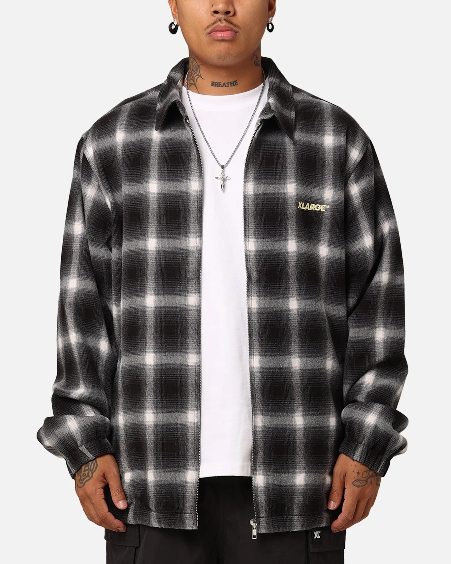 X-Large Source Lined Zip Check Jacket Black sold by Culture Kings