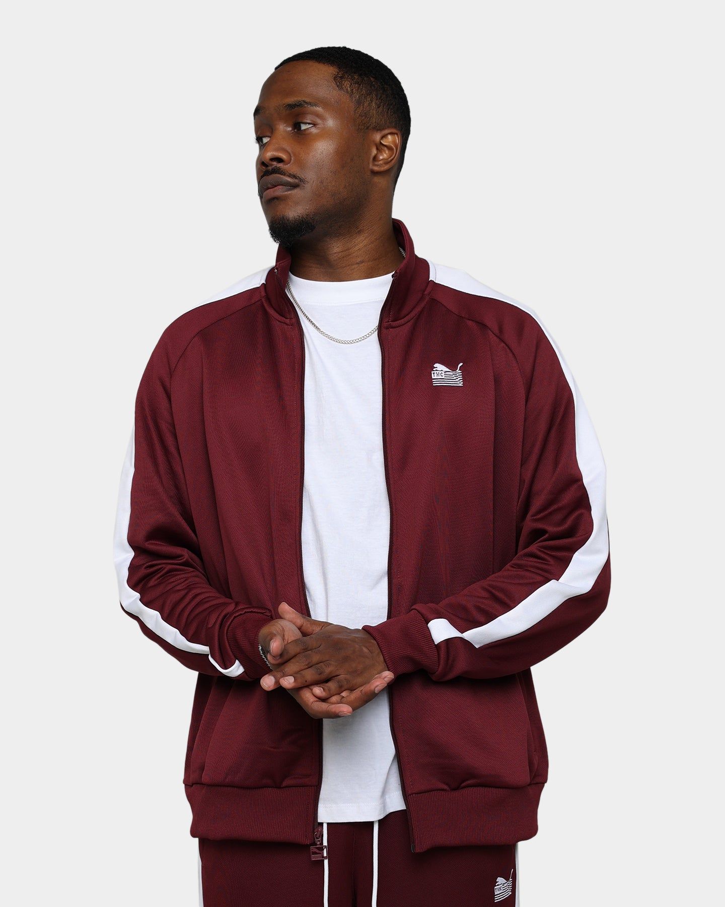 Puma X TMC Hussle T7 Jacket Burgundy sold by Culture Kings