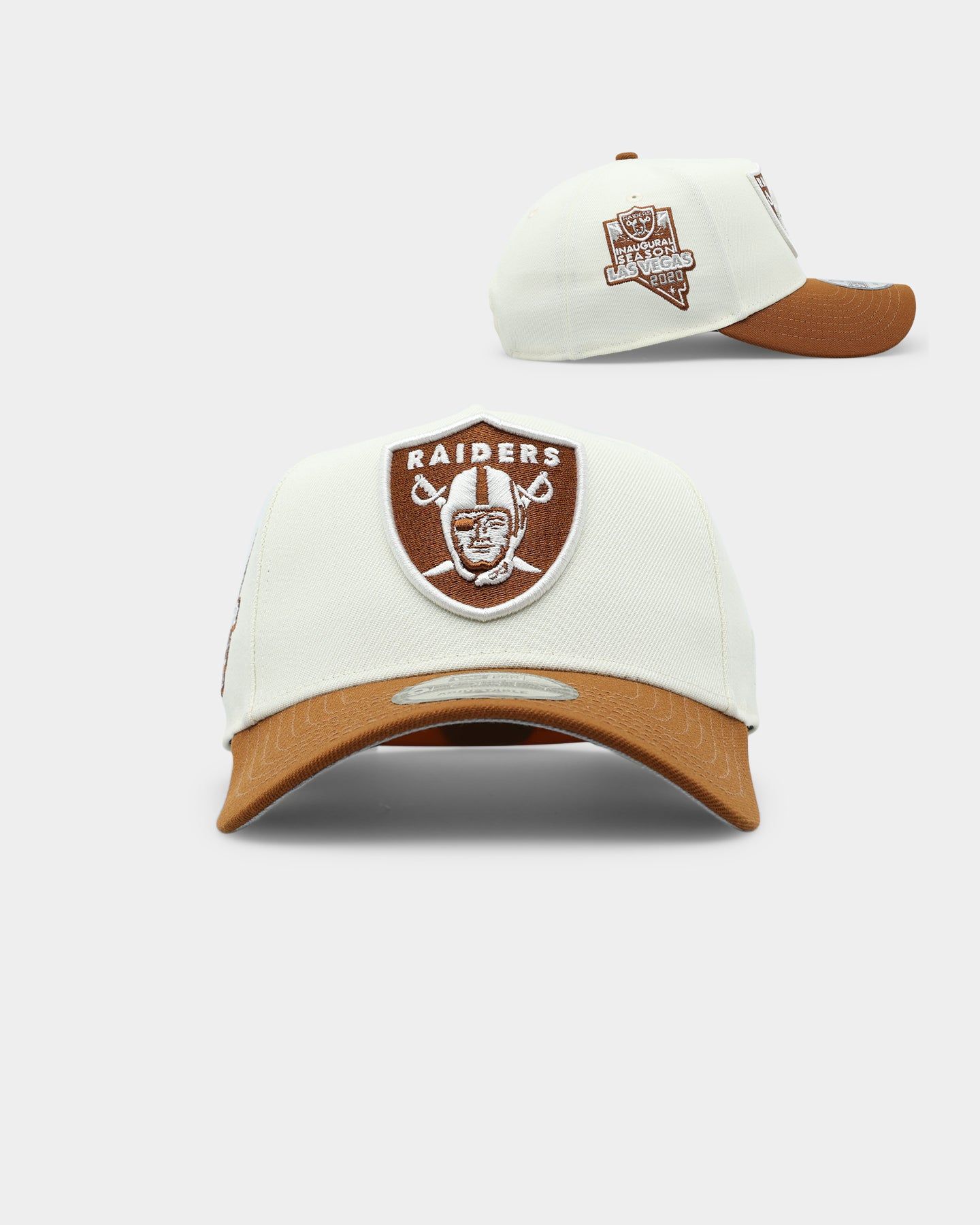 New Era Las Vegas Raiders 'Toasted Peanut' 2-Tone 9FORTY A-Frame Snapback White sold by Culture Kings
