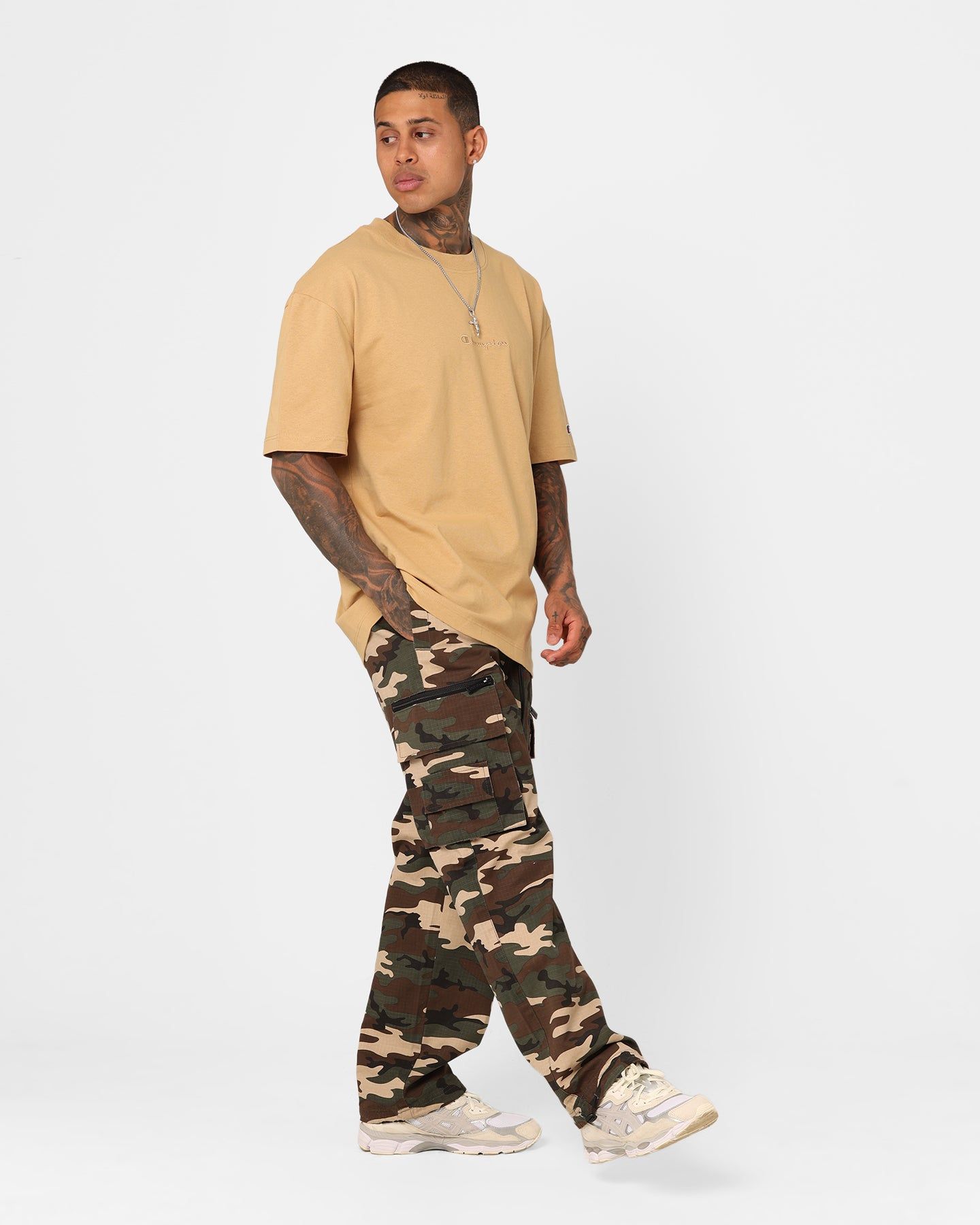 Champion Heritage New Script T-Shirt Sandrock sold by Culture Kings product image thumbnail 2