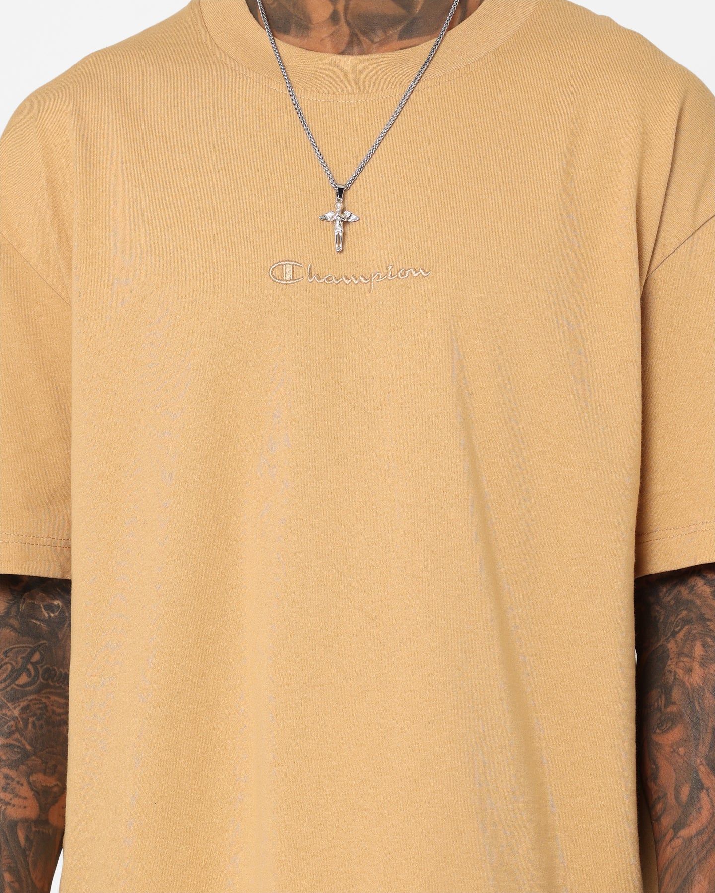Champion Heritage New Script T-Shirt Sandrock sold by Culture Kings product image thumbnail 3
