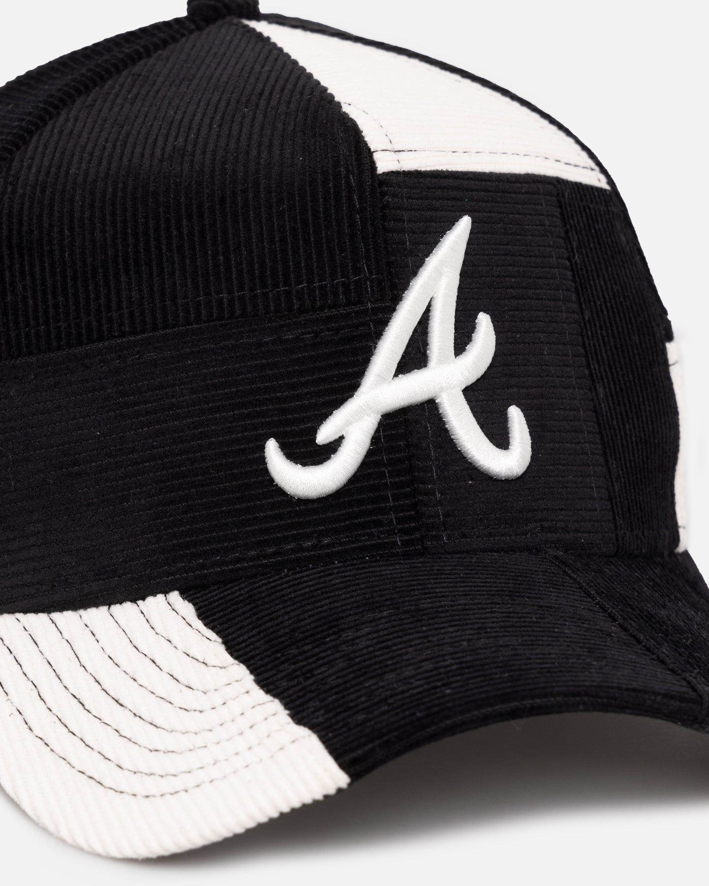 New Era Atlanta Braves 'Patchwork Corduroy' 9FORTY A-Frame Snapback Black/Cream sold by Culture Kings product image thumbnail 2