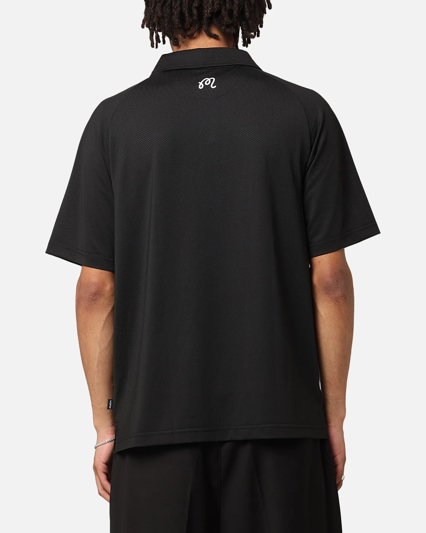 Malbon Raglan Sleeve Mesh Polo Shirt Black sold by Culture Kings product image thumbnail 4