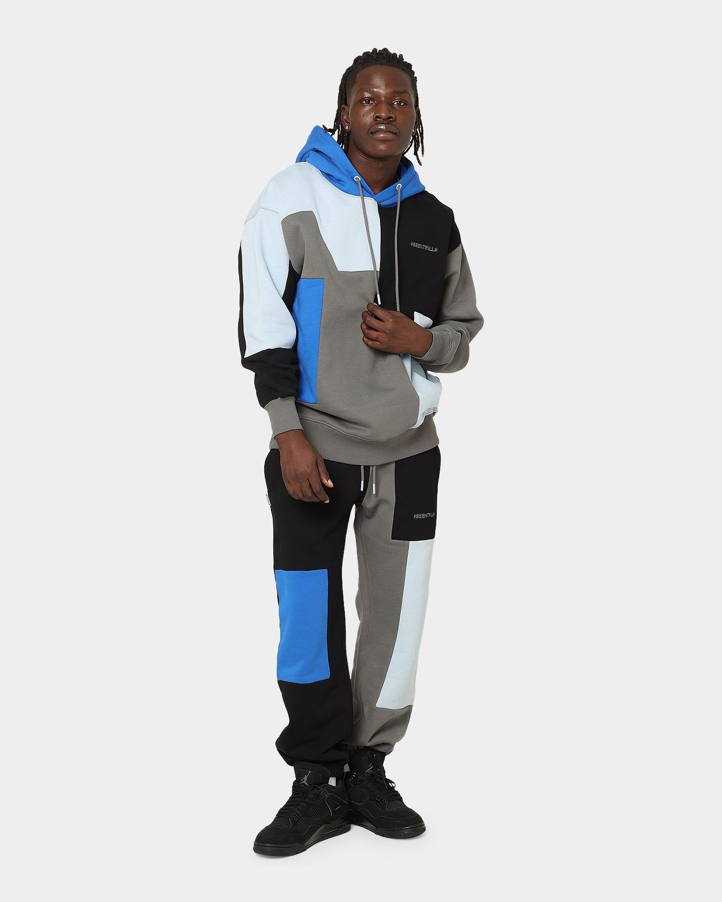 BEENTRILL Patchwork Sweat Pants Blue/Black sold by Culture Kings product image thumbnail 2