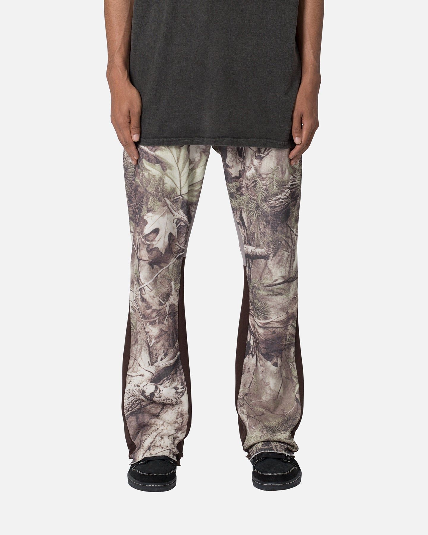 MNML Contrast Bootcut Sweatpants Tree Camo sold by Culture Kings