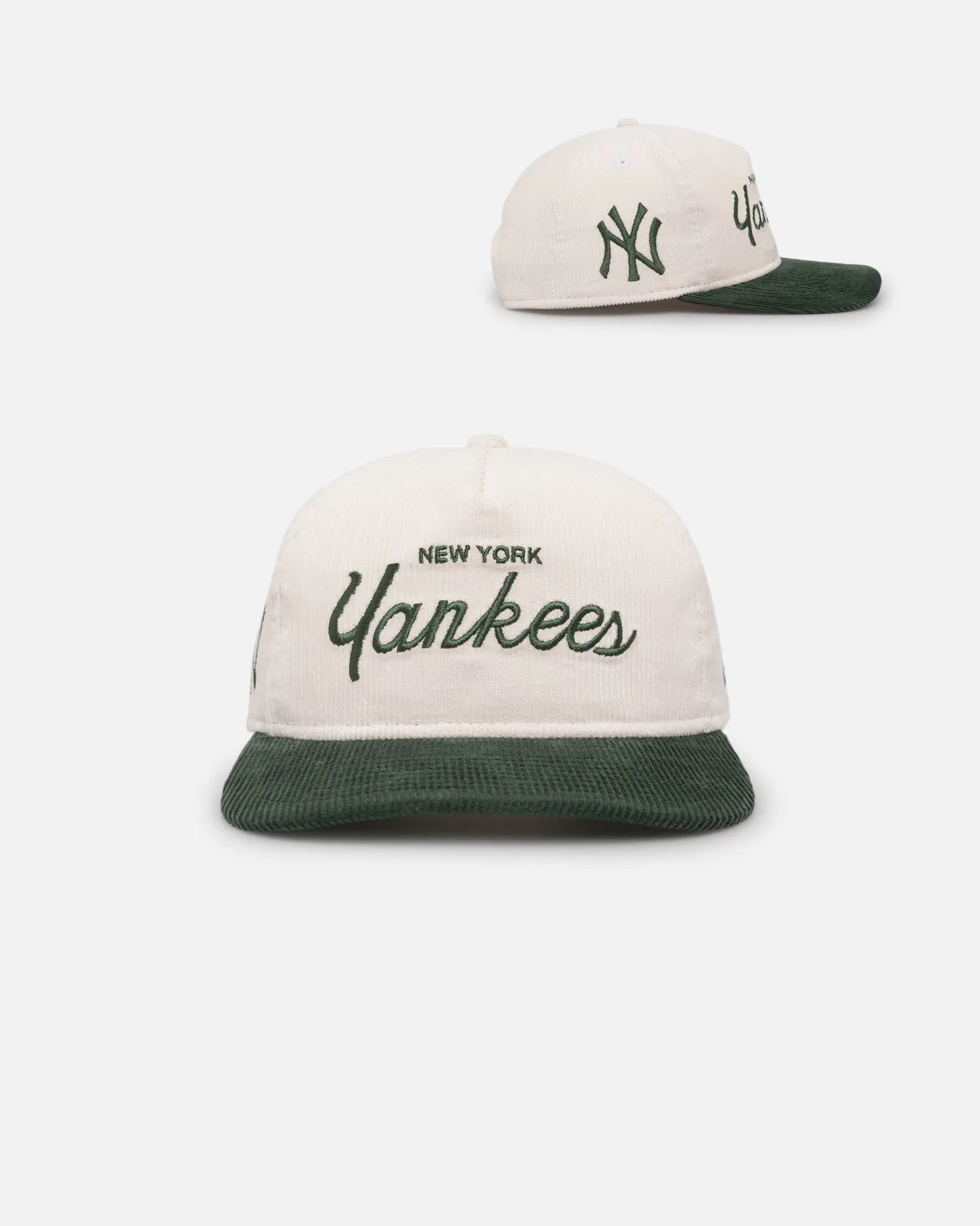 New Era New York Yankees 'Currency Corduroy' Golfer Pre-Curved Snapback Chrome White sold by Culture Kings