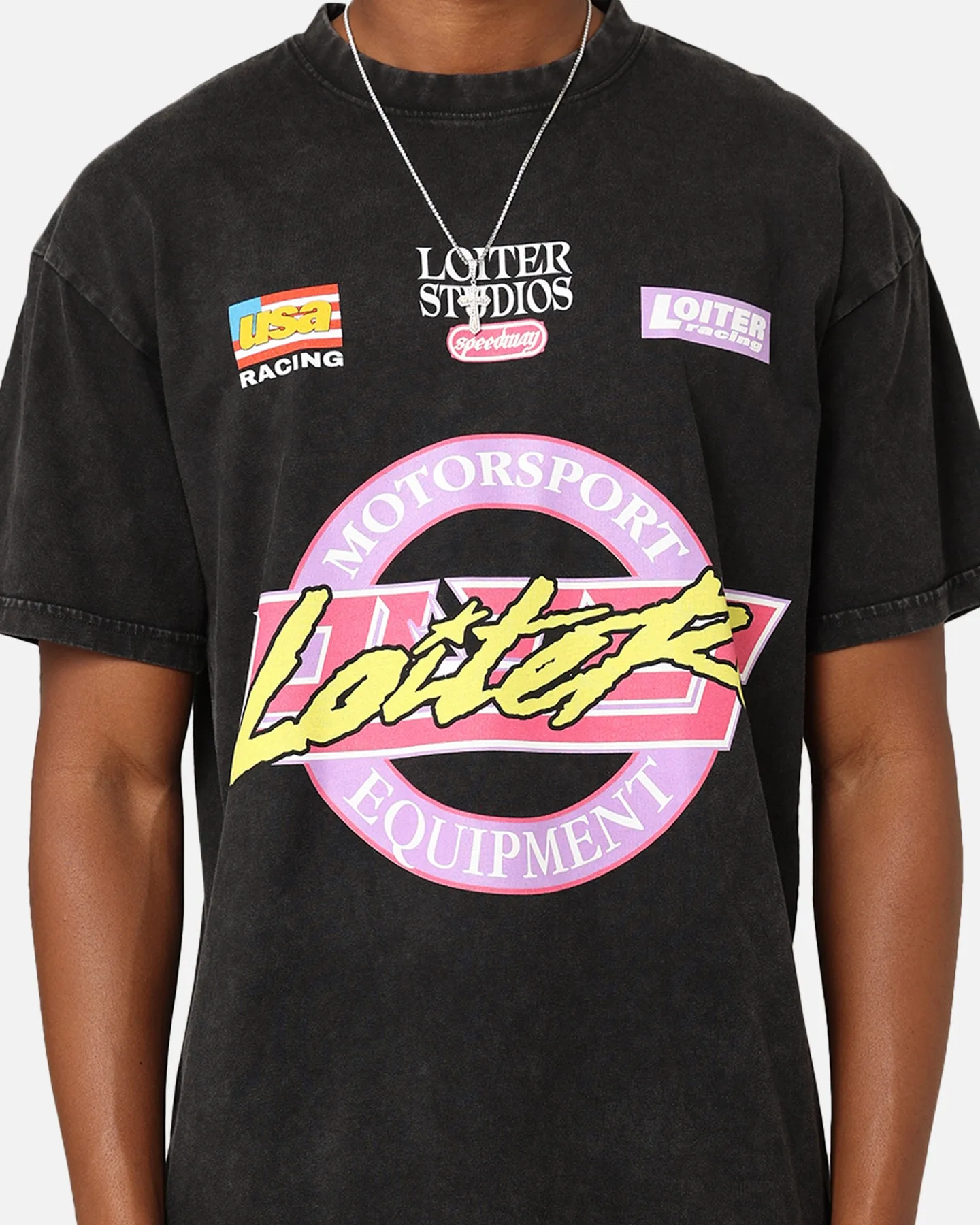 Loiter Motorsport T-Shirt Black Acid Wash sold by Culture Kings product image thumbnail 4