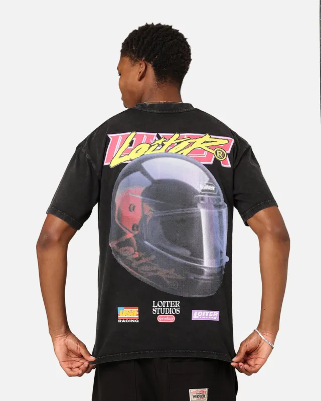 Loiter Motorsport T-Shirt Black Acid Wash sold by Culture Kings