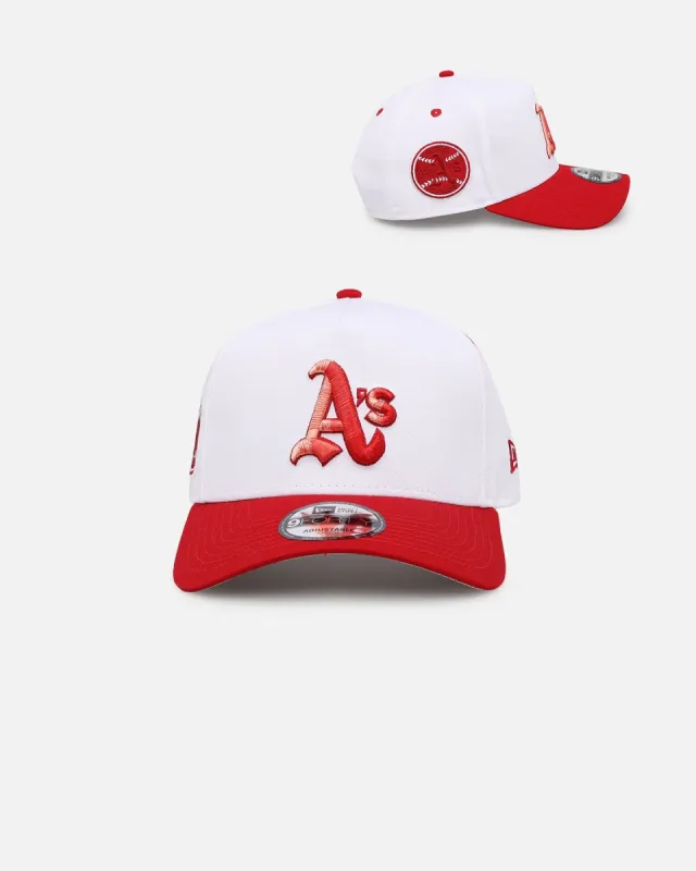New Era Oakland Athletics 'Satin Blaze' 9FORTY A-Frame Snapback White/Scarlet sold by Culture Kings